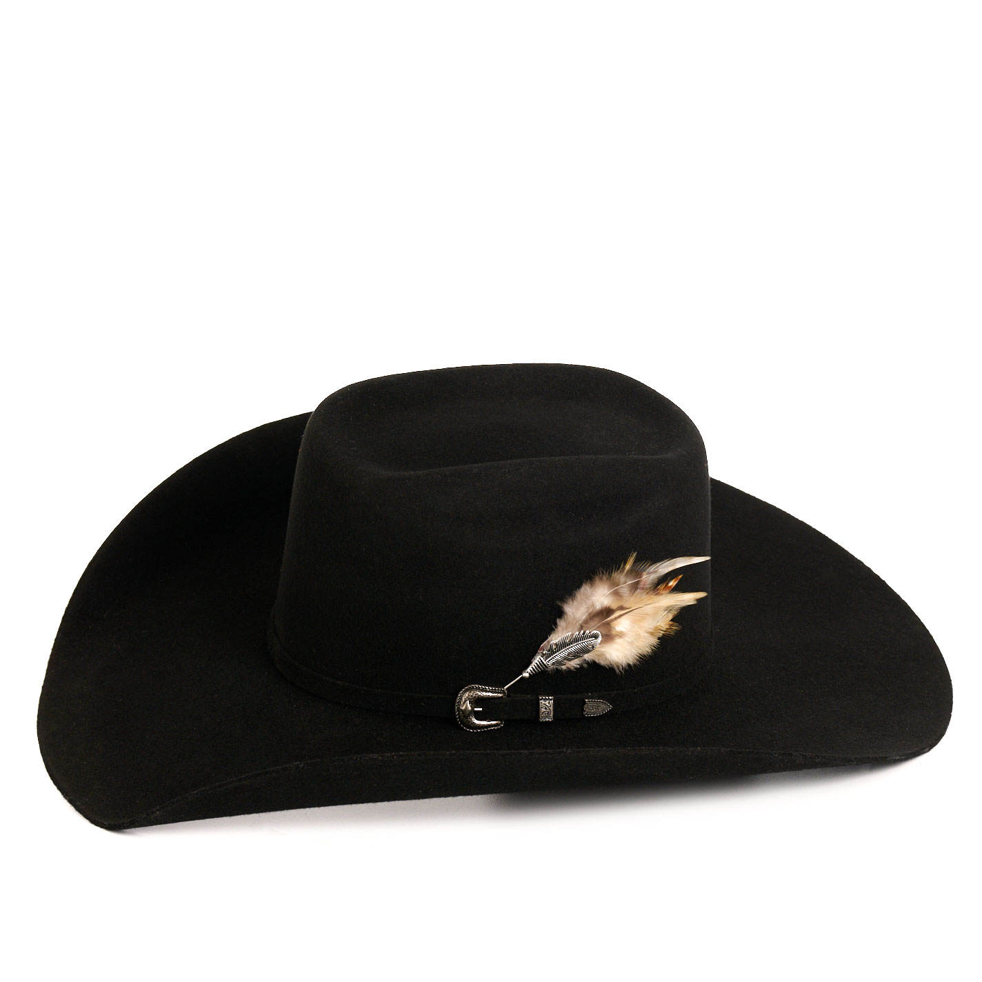 Cowgirl Confetti Beauteous Latte & Silver Feather Hat Pin - Image 1