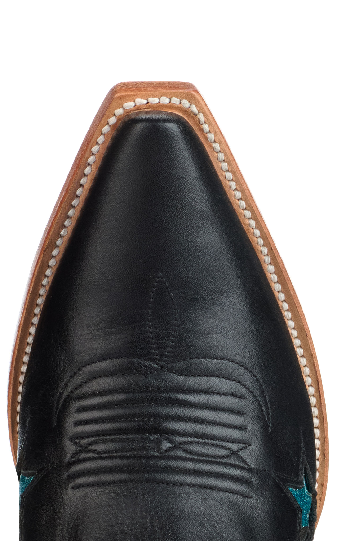 Black Star Women's Houston Black with Metallic Star Inlays Snip Toe Cowboy Boots - Image 1