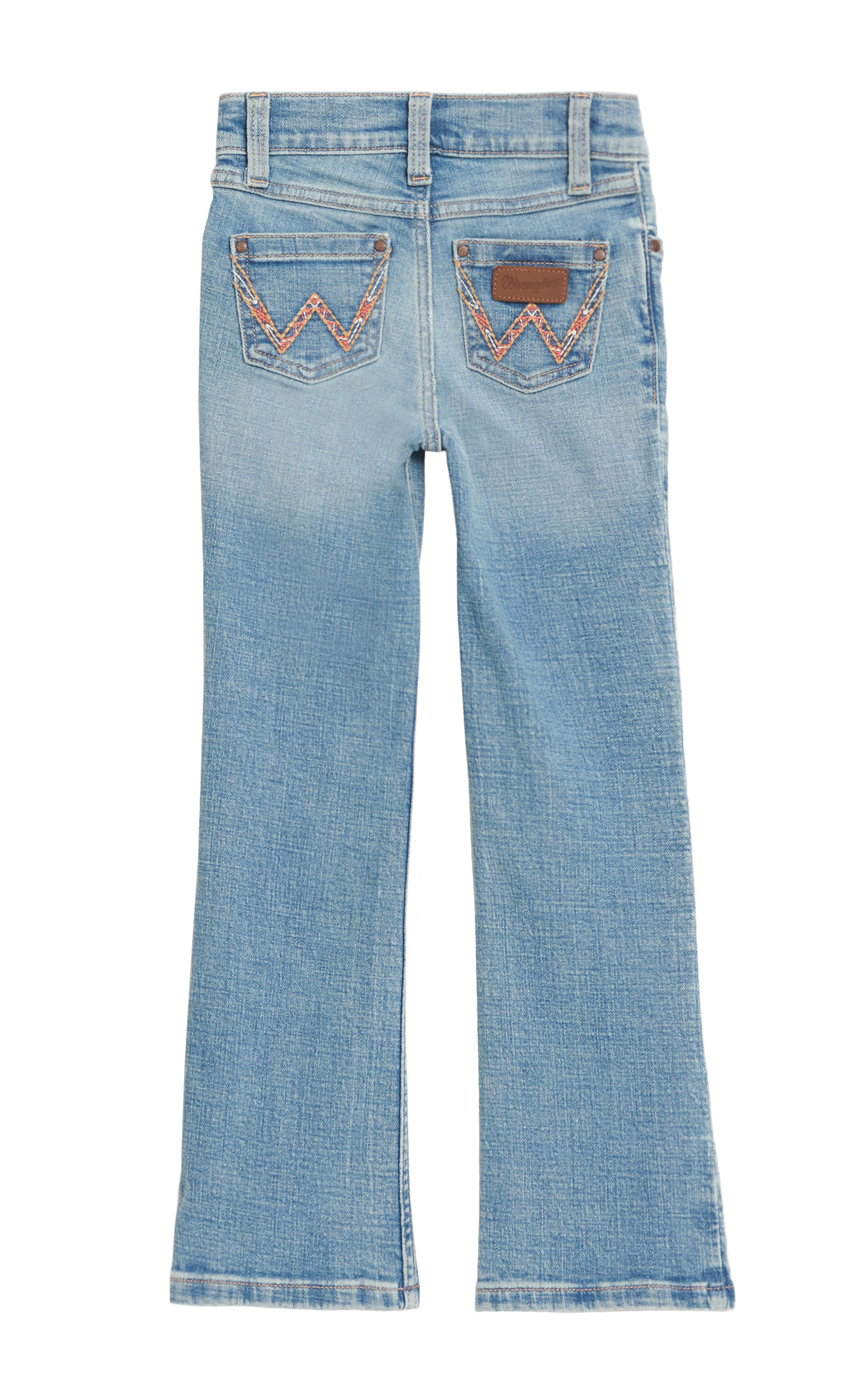 Wrangler Girl's Germaine Light Wash Tangerine W Embroidery Boot Cut Jeans - Image 1