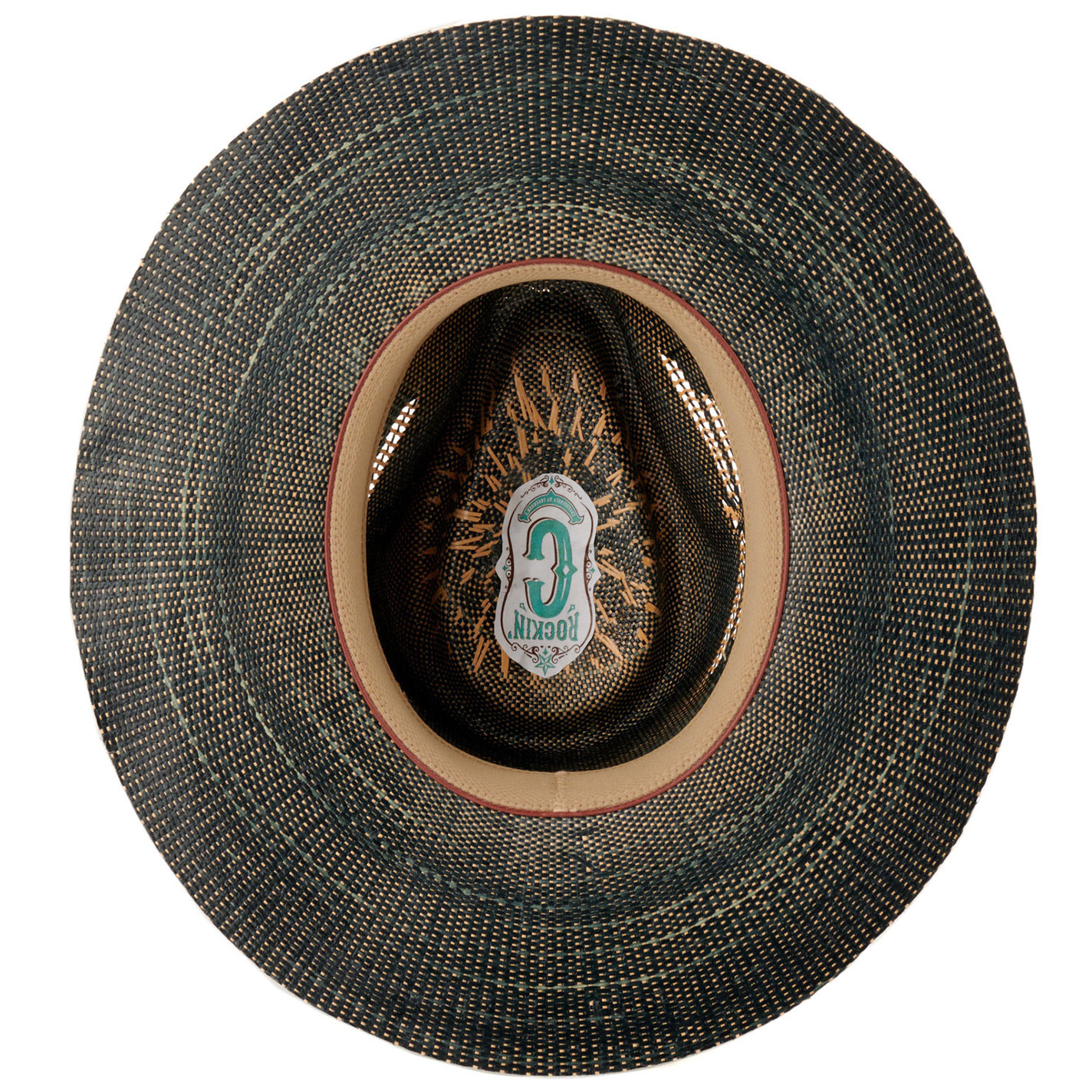 Rockin C Women's Denim Blue Bangora Fenix Weave with Leather Beaded Band Western Hat - Image 1