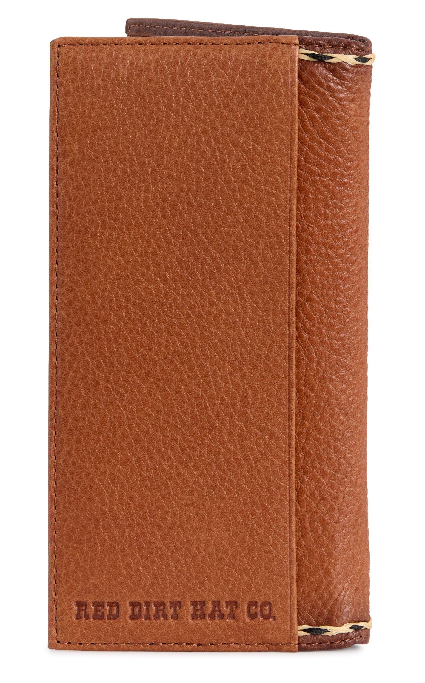 Red Dirt Hat Co. Coffee & Caramel Logo Braided Rodeo Wallet - Image 1