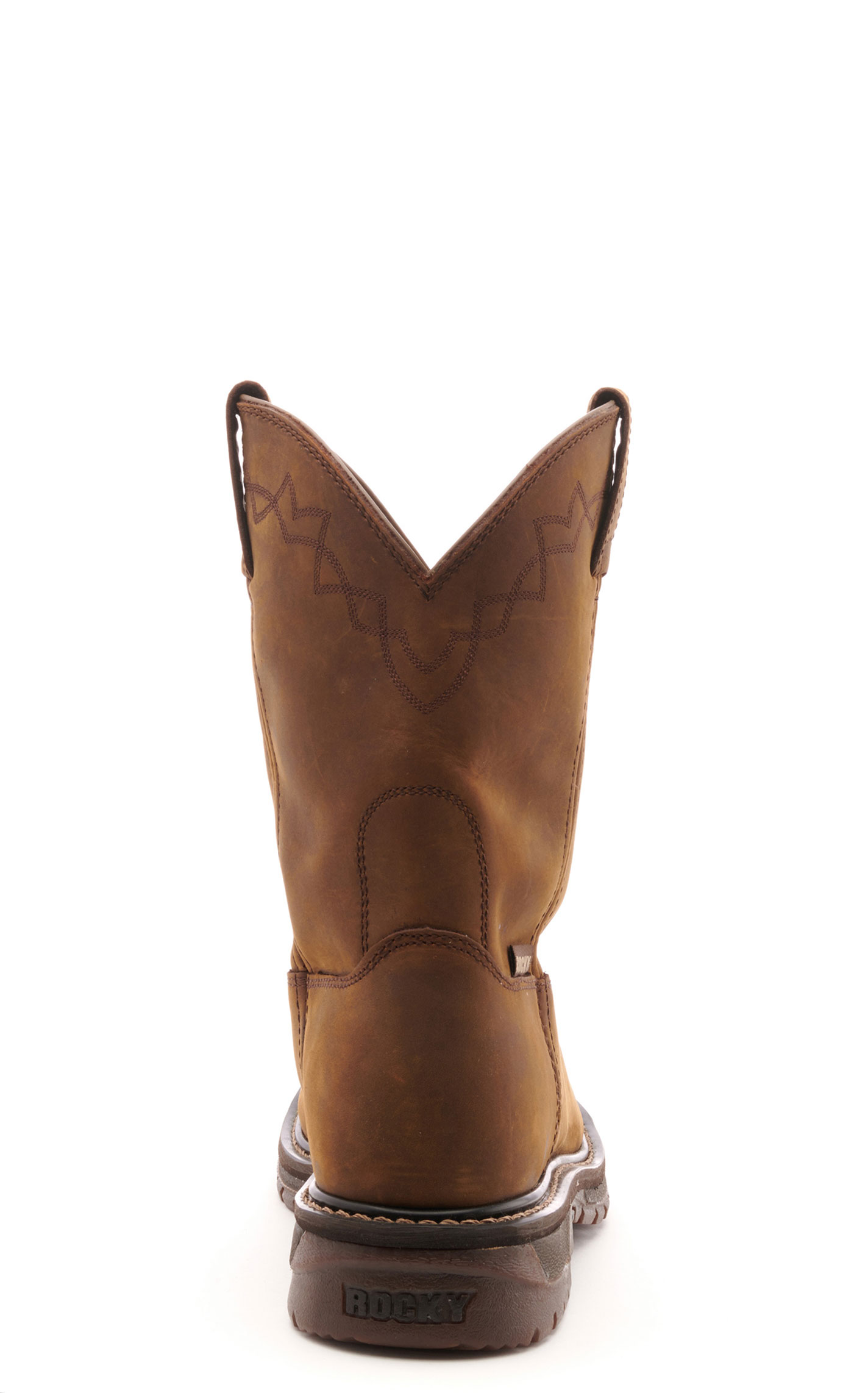 Rocky Men's Original Ride Brown Round Toe Wellington Work Boot - Image 1