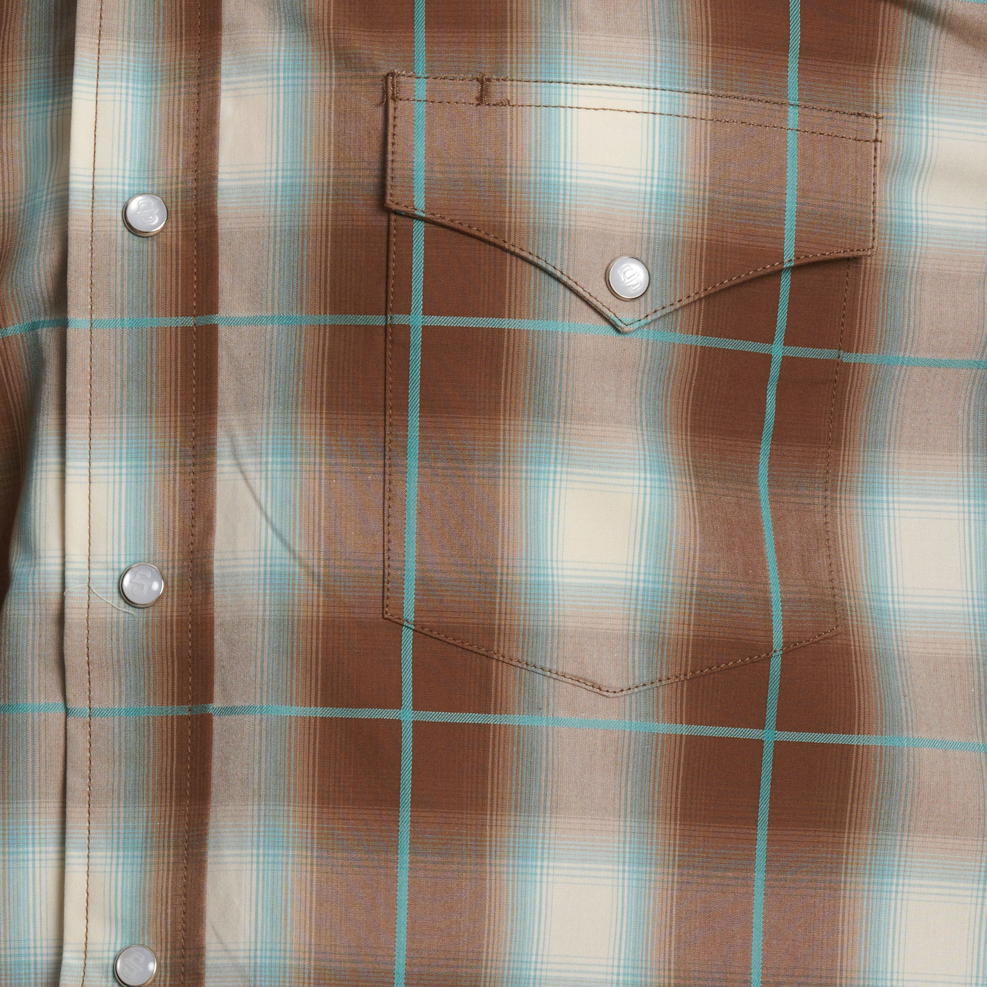 Stetson Men's White & Brown Plaid Short Sleeve Western Shirt - Image 1