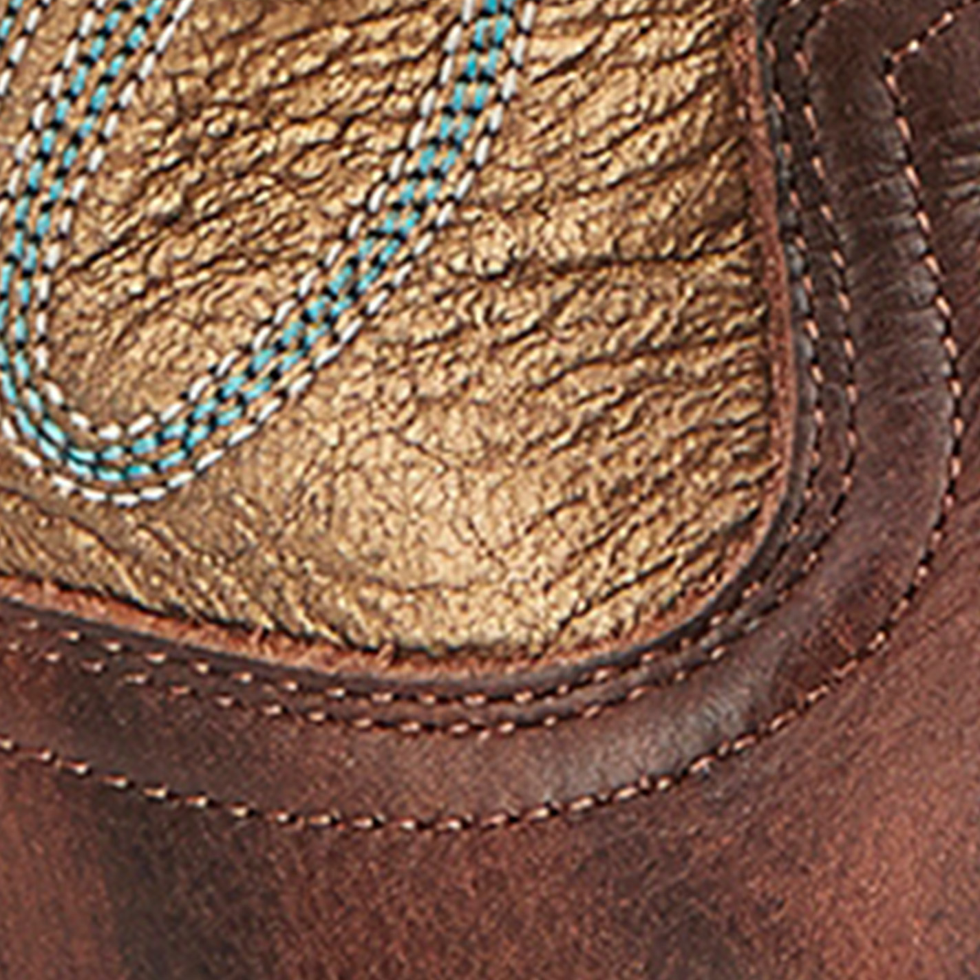 Ariat Women's Round Up Yukon Brown and Bronze Double Welt Square Toe Cowboy Boots - Image 1