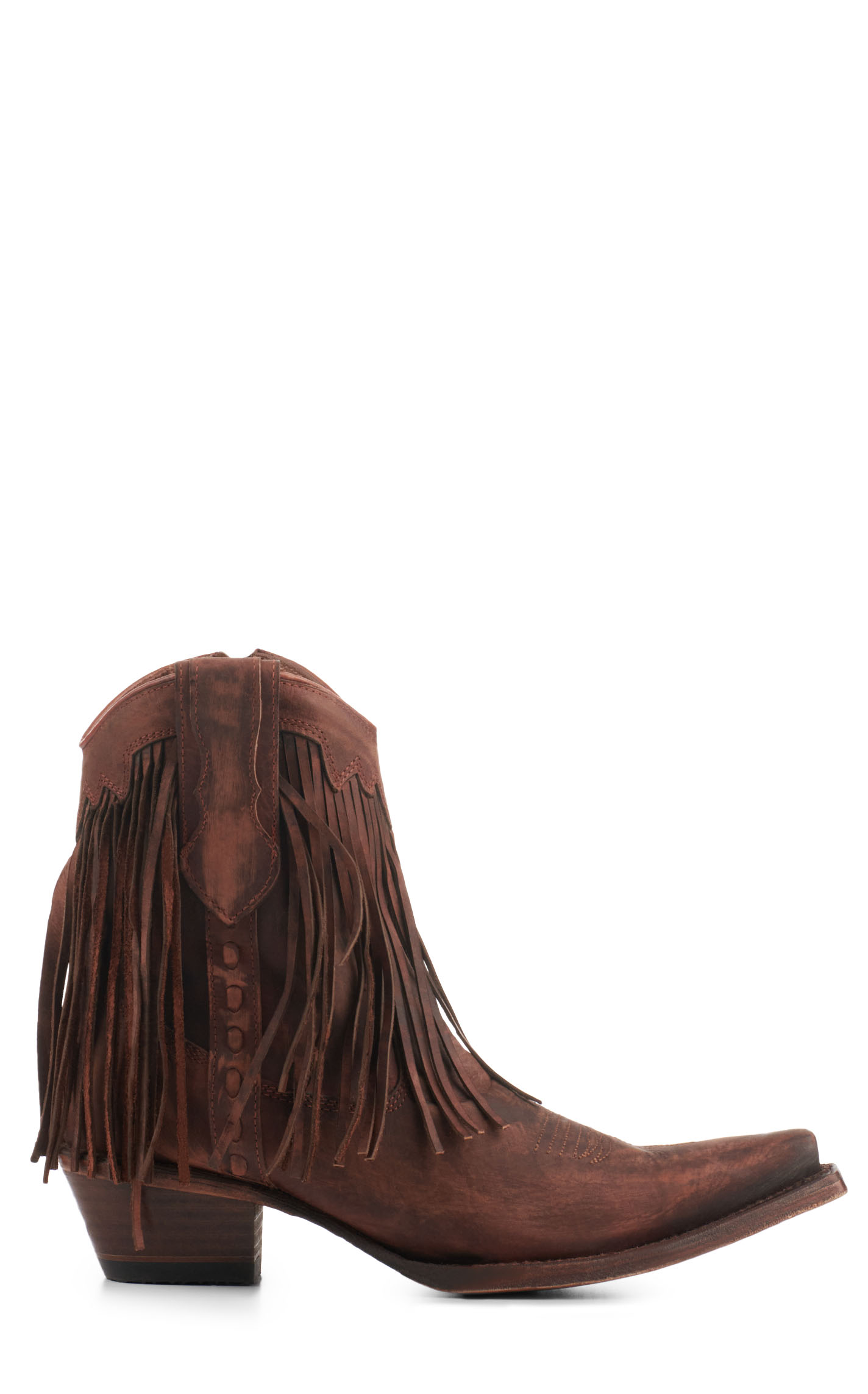 Circle G by Corral Women's Brick with Fringe Snip Toe Booties - Image 1