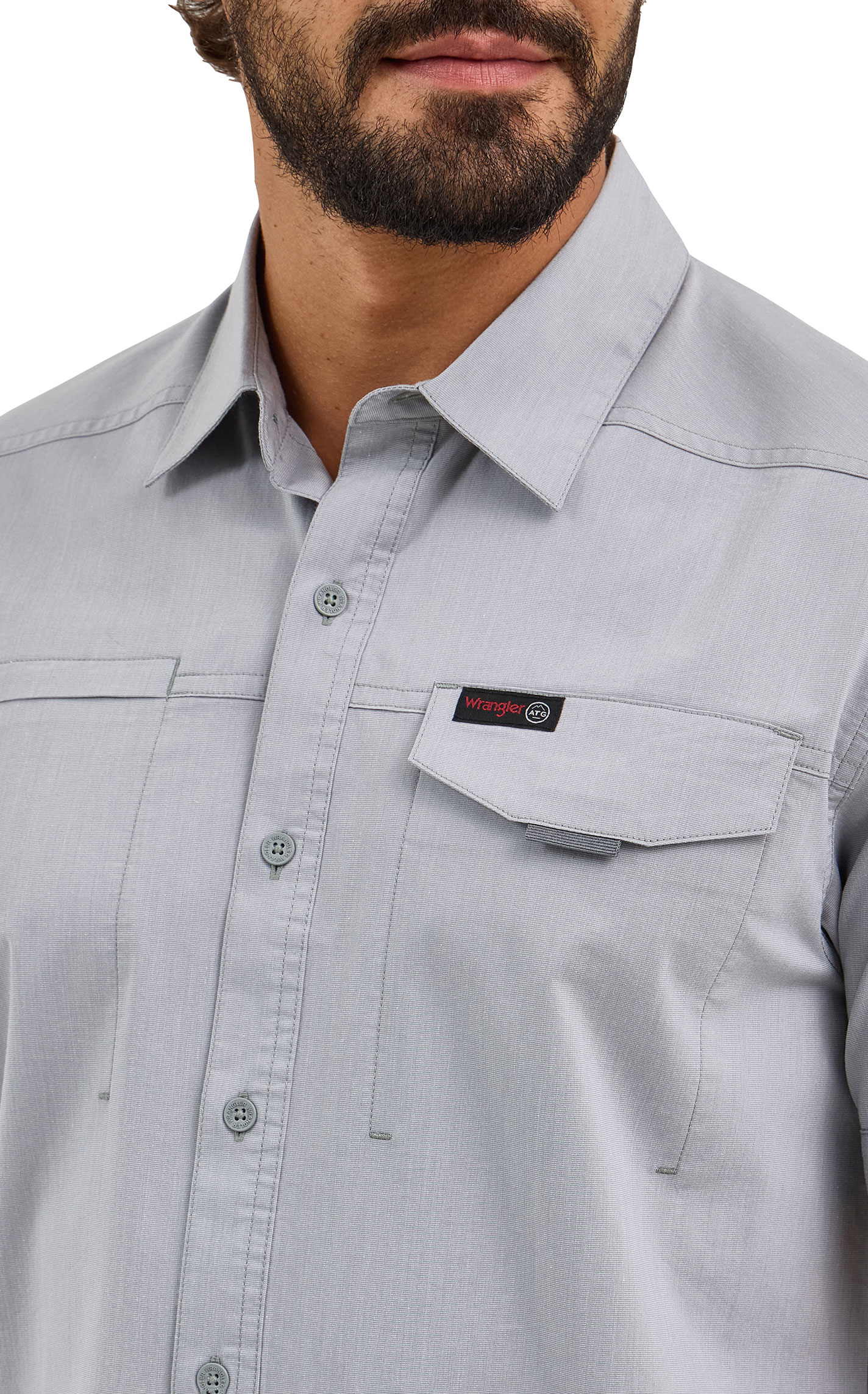 Wrangler ATG Men's Gray Western Shirt - Image 1
