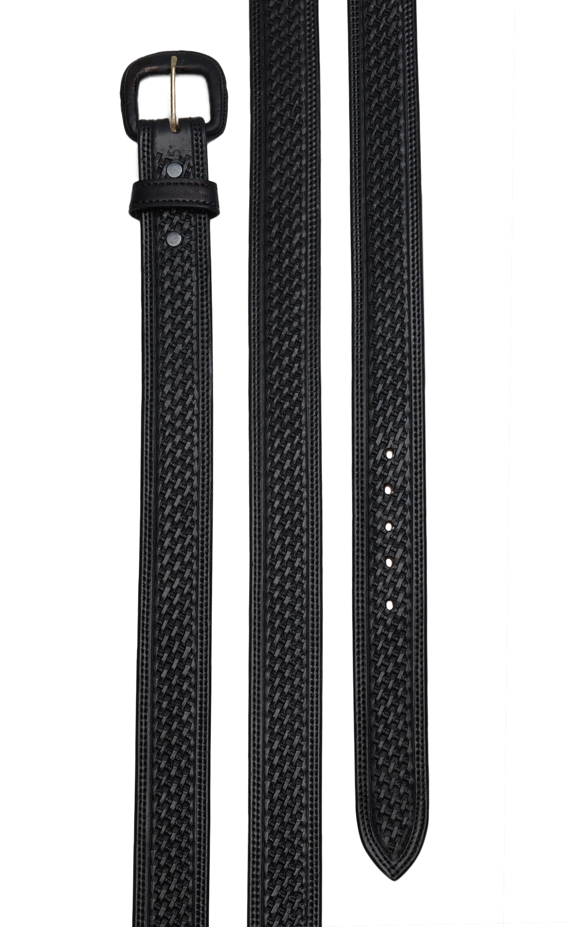 Vogt Men's Black Basket Weave Western Belt - Image 1