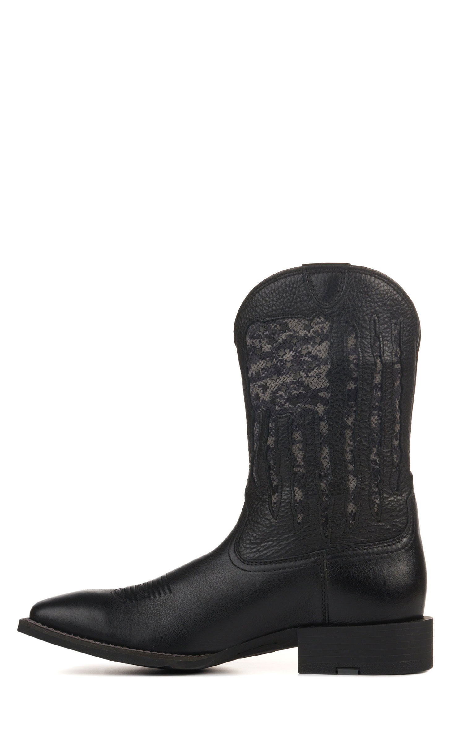 Ariat Men's Sport My Country Black and Black Camo Flag VentTEK Square Toe Cowboy Boot - Image 1