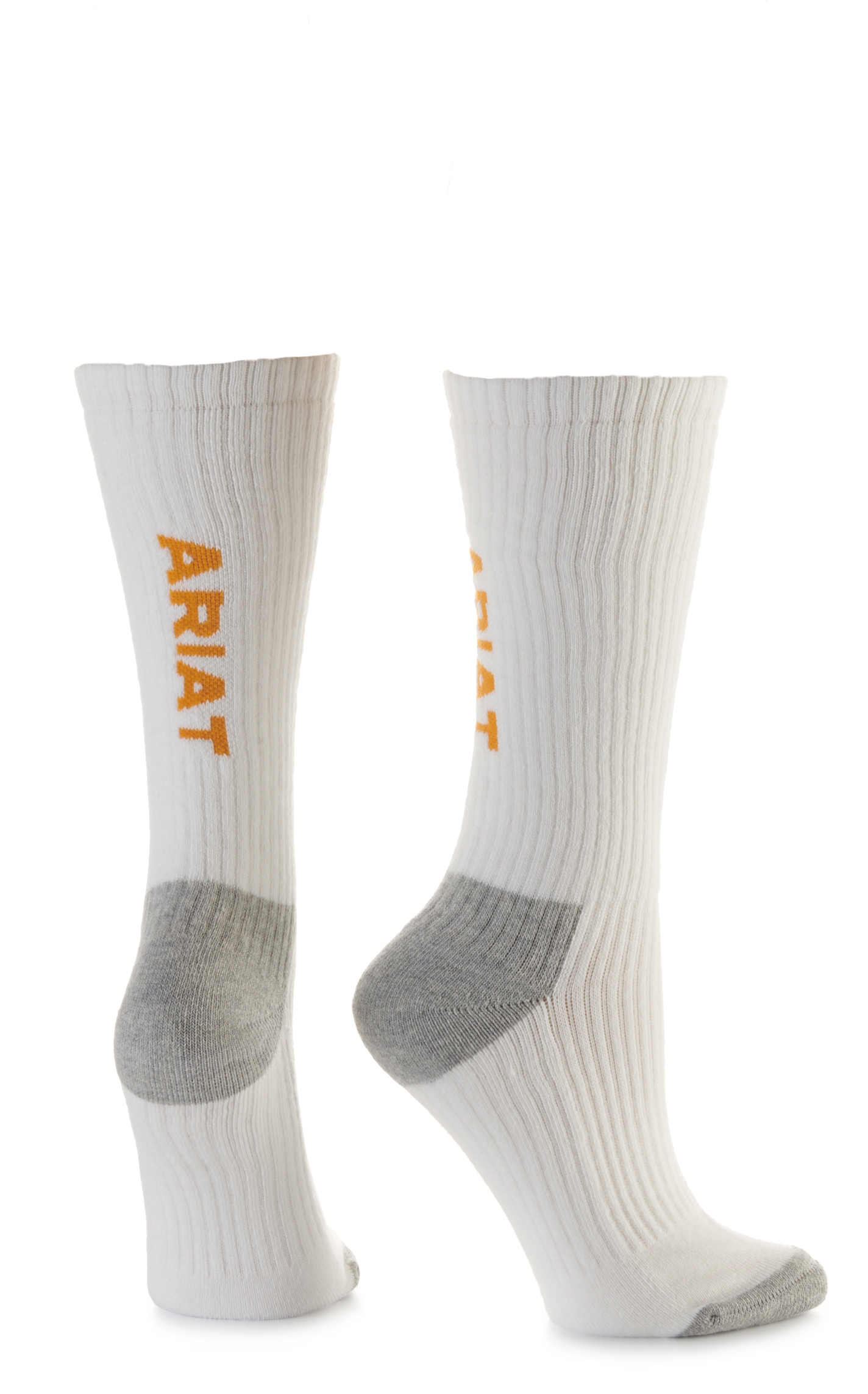 Ariat Men's White and Gray Mid Calf 3Pk Boot Socks (X-Large) - Image 1