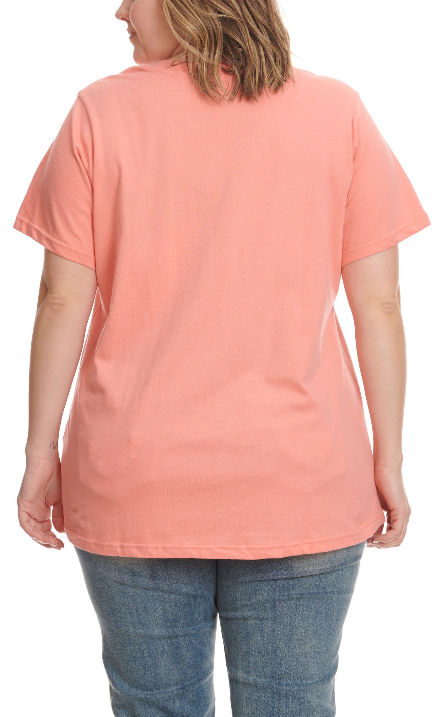 Ariat Women's Rebar Cotton Strong Summer Melon V-Neck Short Sleeve Work T-Shirt - Plus Sizes - Image 1