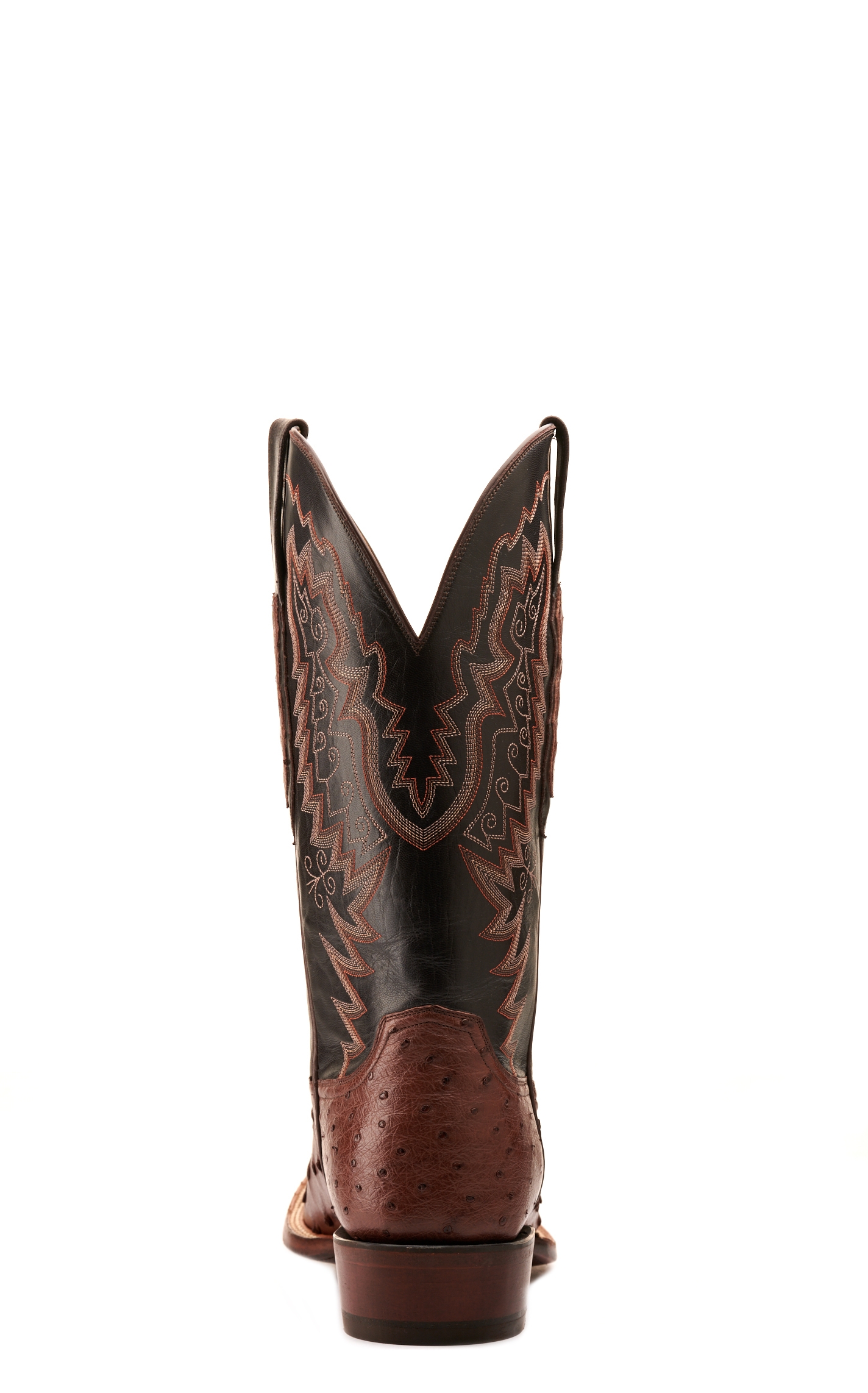 Lucchese Men's Kango Tabacco and Brown Full Quill Ostrich Wide Square Toe Exotic Cowboy Boots - Image 1