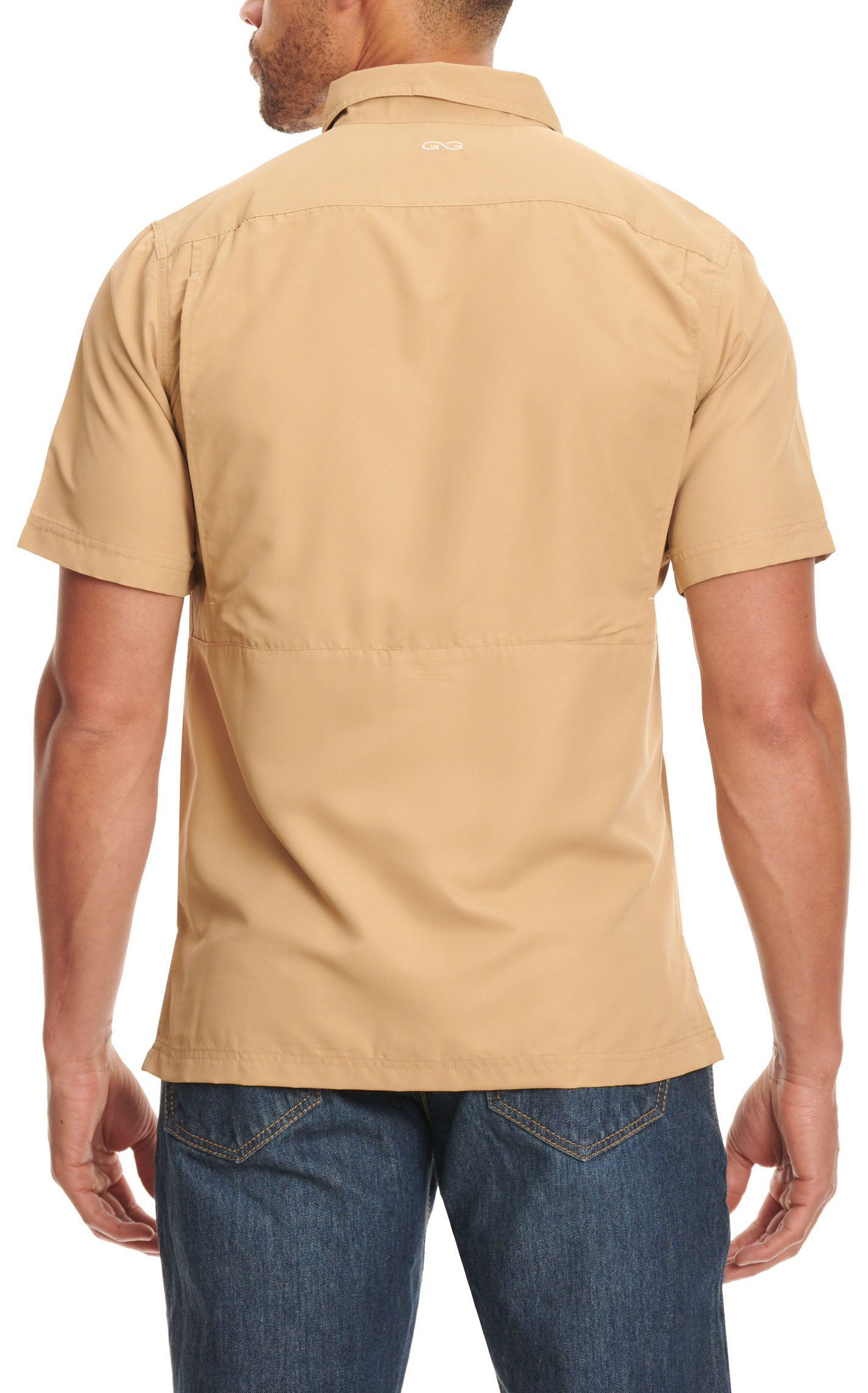 GameGuard Outdoors Men's Khaki MicroFiber Fishing Shirt - Image 1