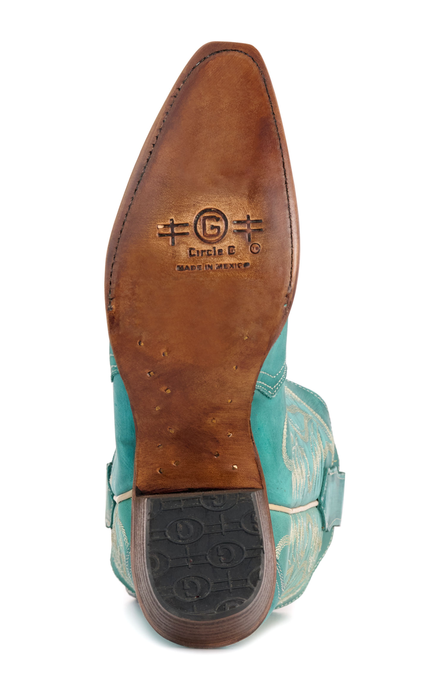 Circle G by Corral Women's Turquoise Heavy Stitched Snip Toe Cowboy Boots - Image 1