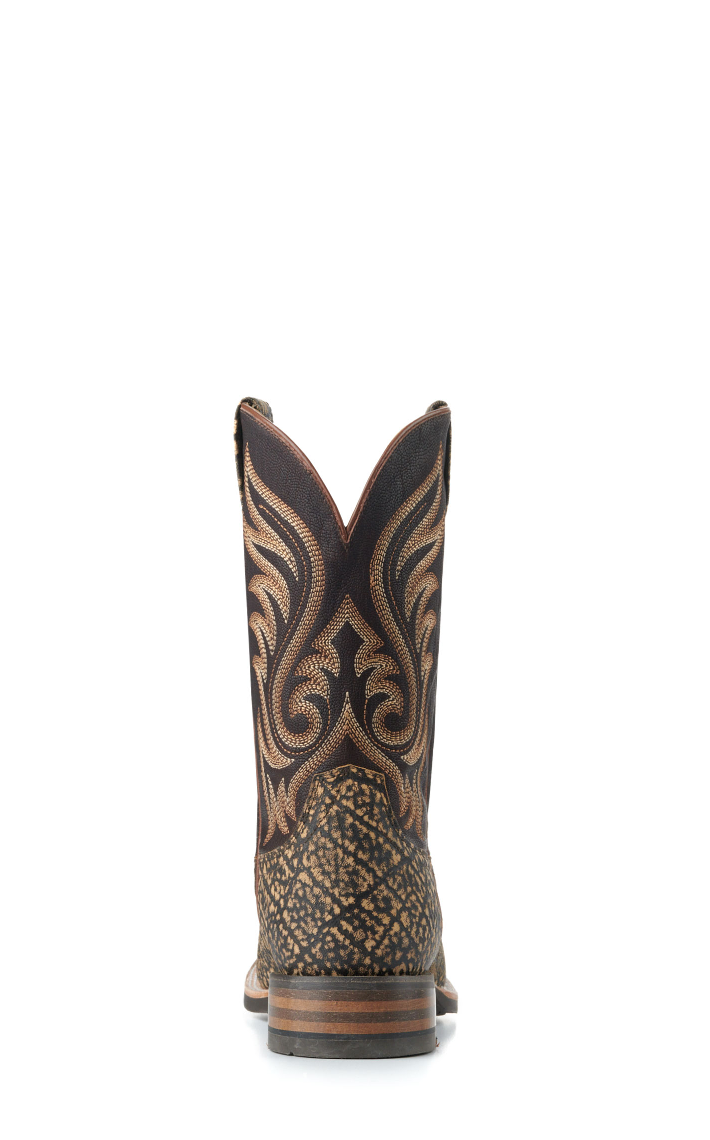 Ariat Men's Dark Chocolate and Dark Brown Elephant Print Wide Square Toe Cowboy Boots - Image 1