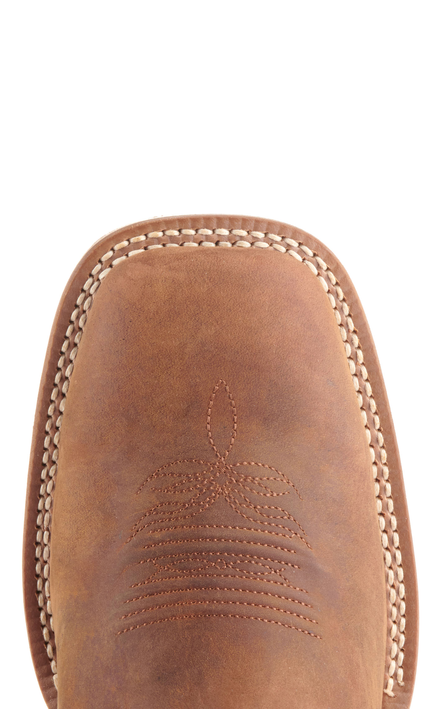Justin Men's Frontier Tuf Black and Brown Wide Square Toe Cowboy Boots - Image 1