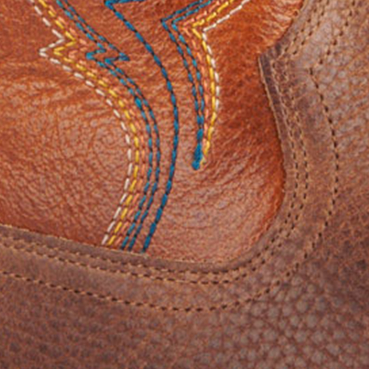 Ariat Men's Steadfast Brown and Orange Shock Shield Wide Square Toe Cowboy Boots - Image 1