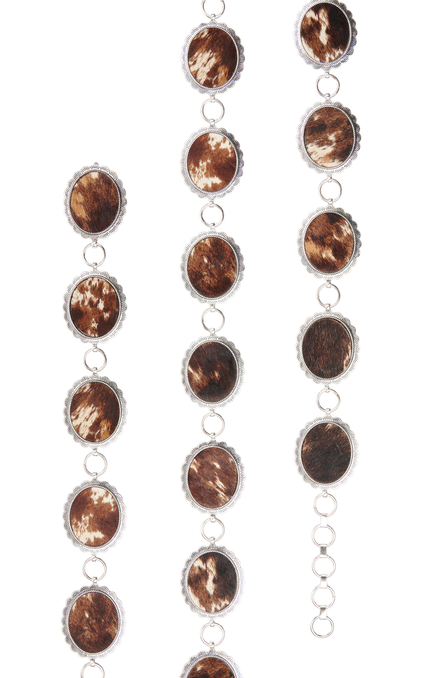 Ashlyn Rose Women's Silver with Cowhide Inlay Link Chain Belt - Image 1