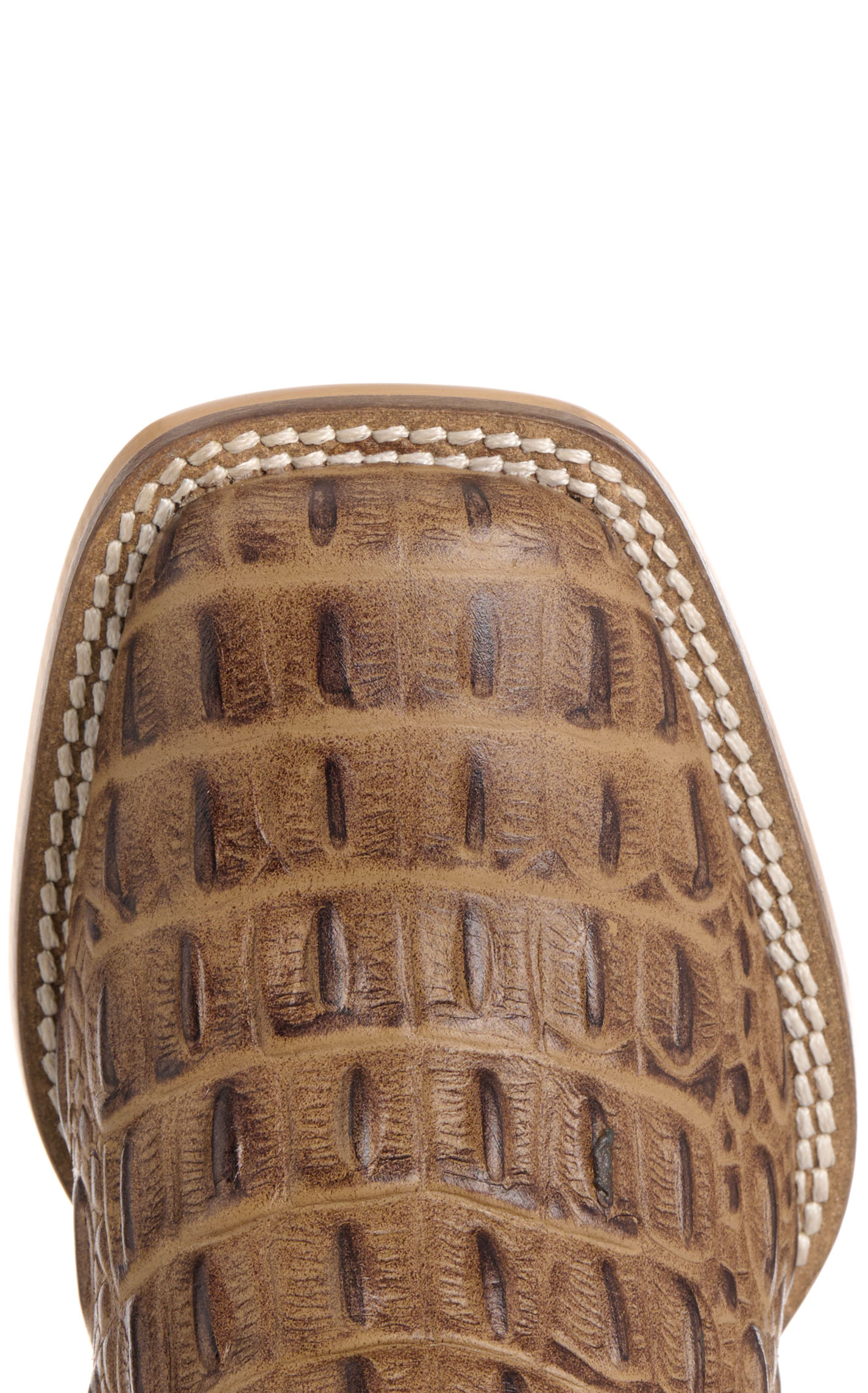 Cavender’s Kid’s Black and Sand Crocodile Print Wide Square Toe Cowboy Boots - Image 1