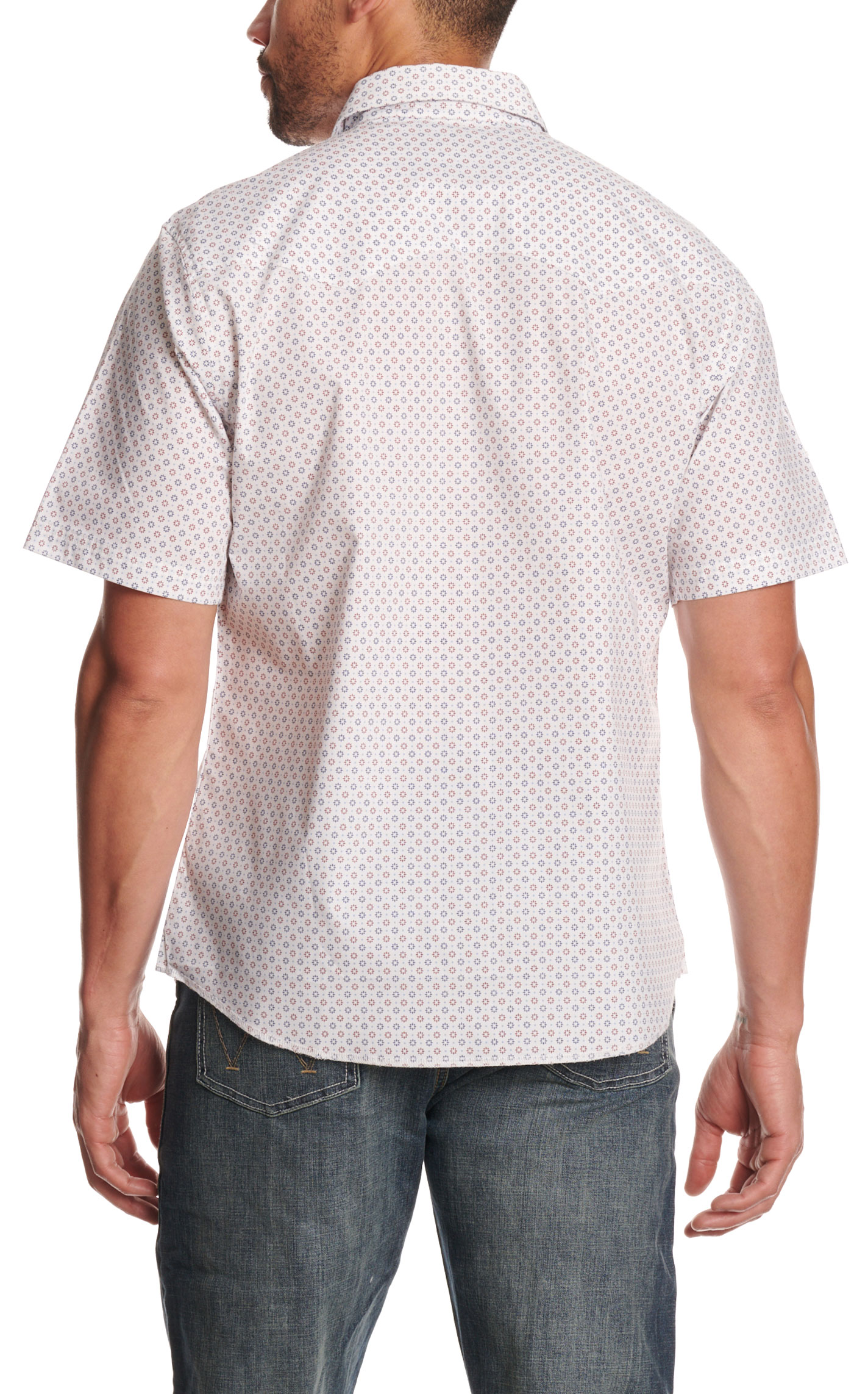 Wrangler Retro Men's White Geo Print Western Shirt - Image 3