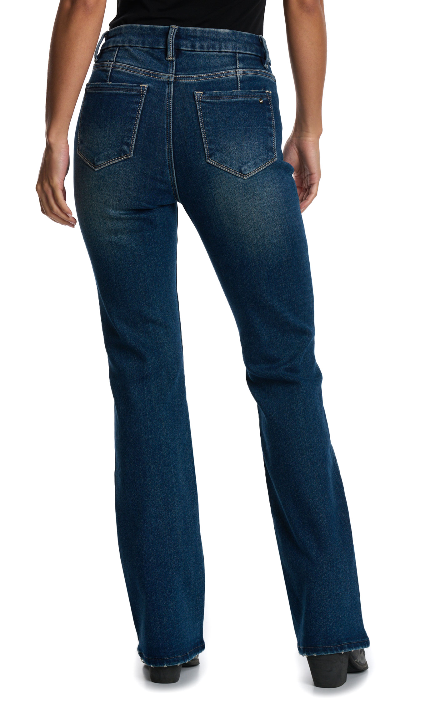 Mica Denim Dark Wash Fleece Lined Stretch Boot Cut Jeans - Image 1