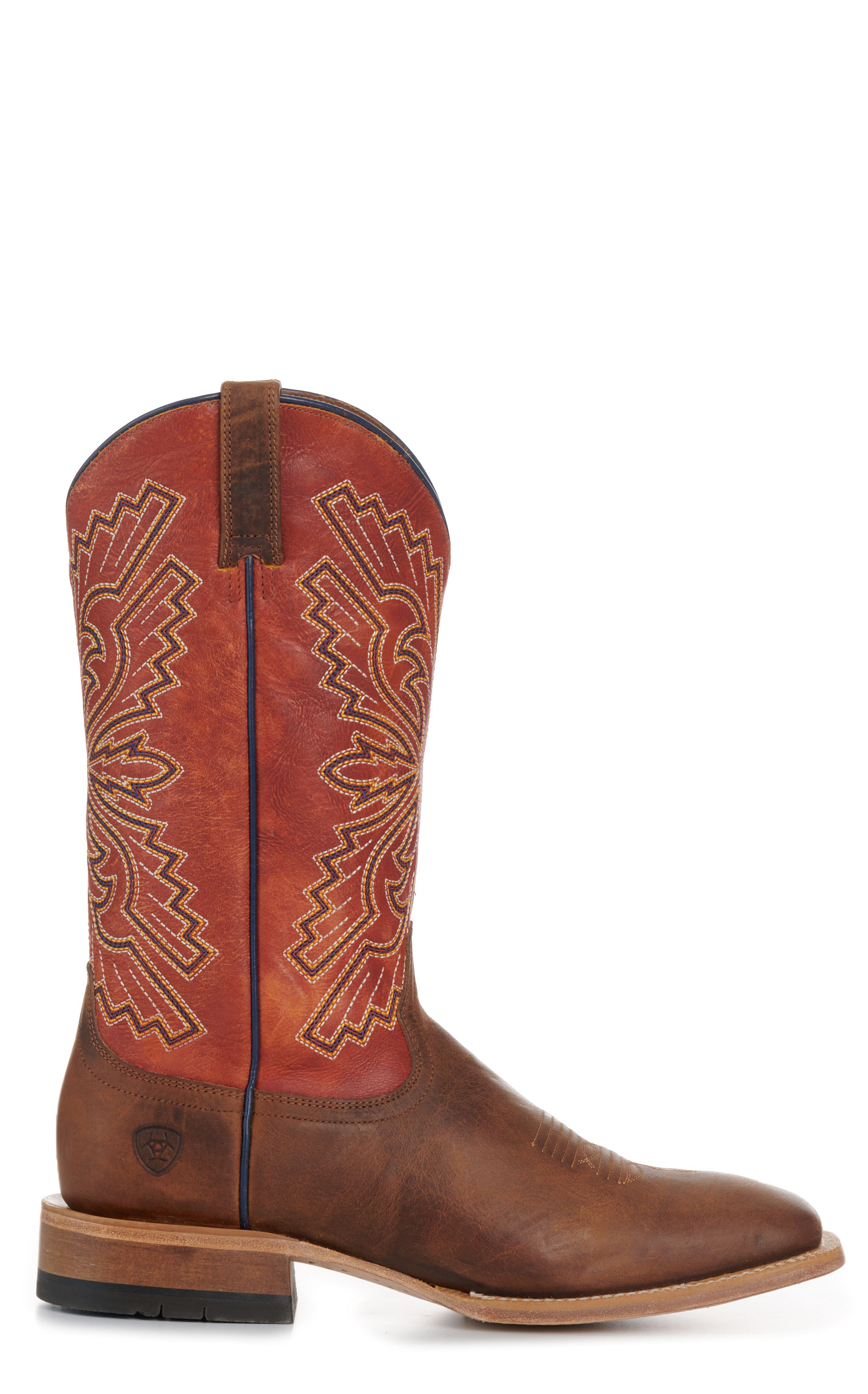 Ariat Men’s Sting Honey Tan and Tangerine TekStep Wide Square Toe Cowboy Boots - Image 1