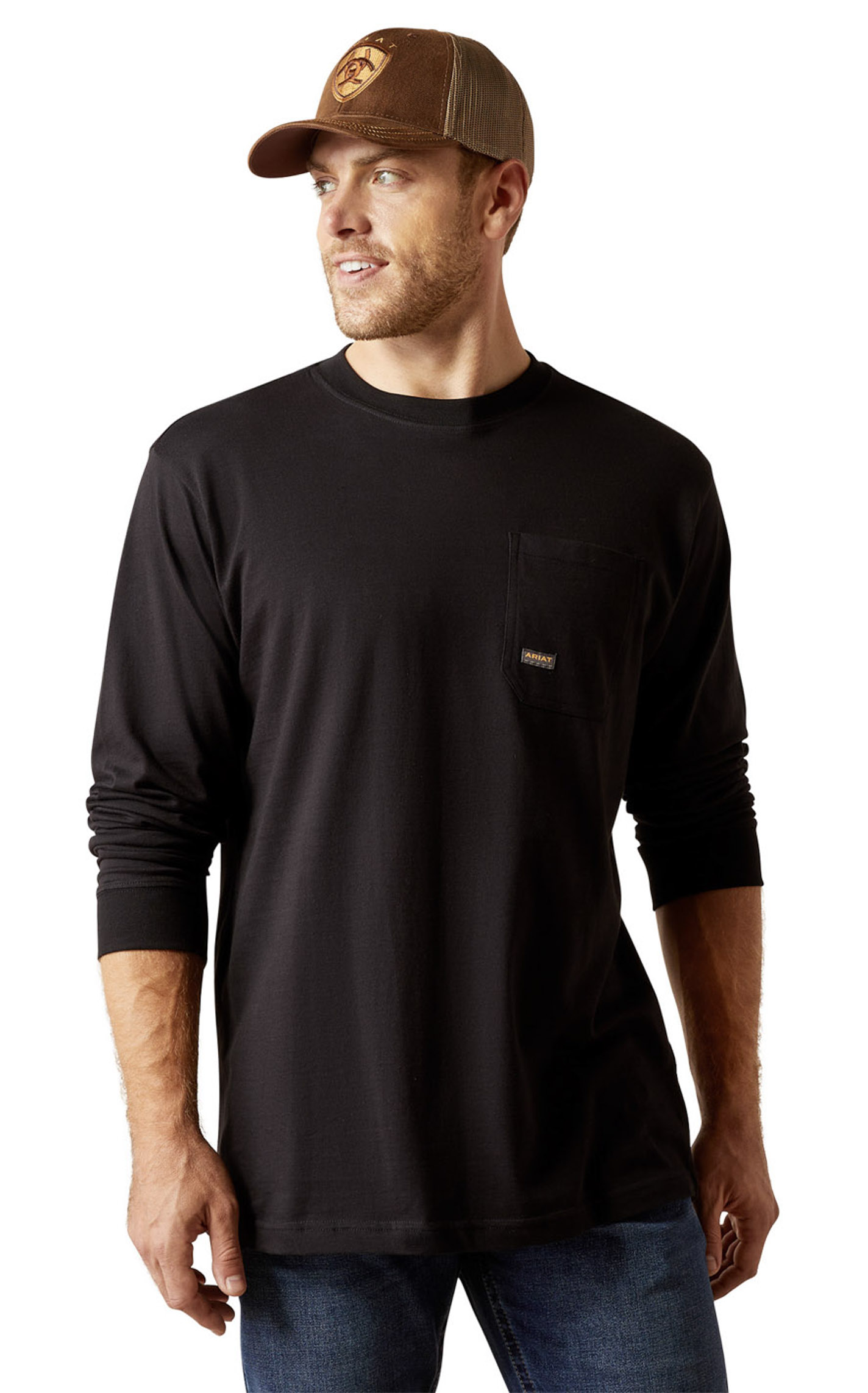 Ariat Rebar Men's Black Work Hard Logo Graphic Work T-Shirt - Image 1