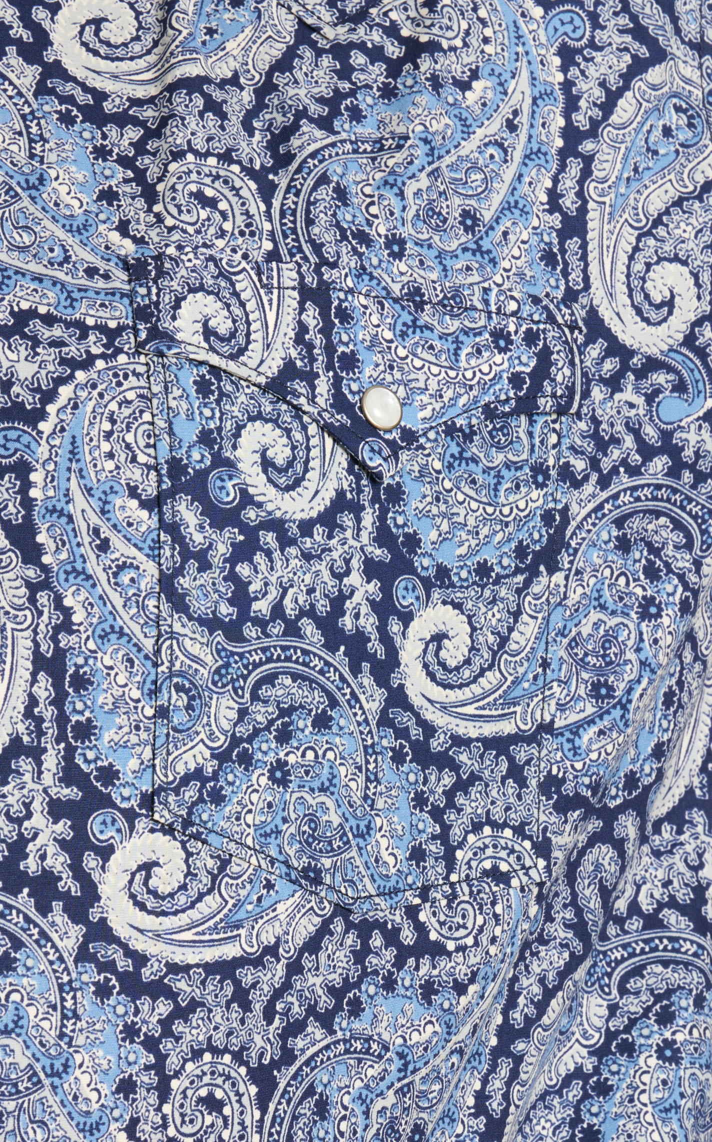 Panhandle Men's Rough Stock Navy Paisley Western Shirt - Image 1