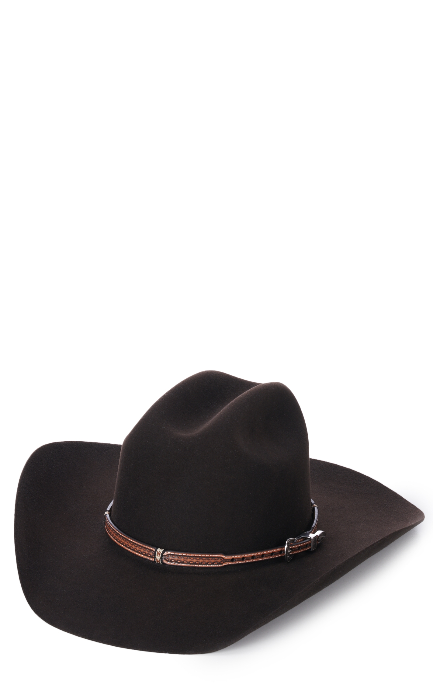 M&F Brown Embossed Wrapped Hatband - Image 1