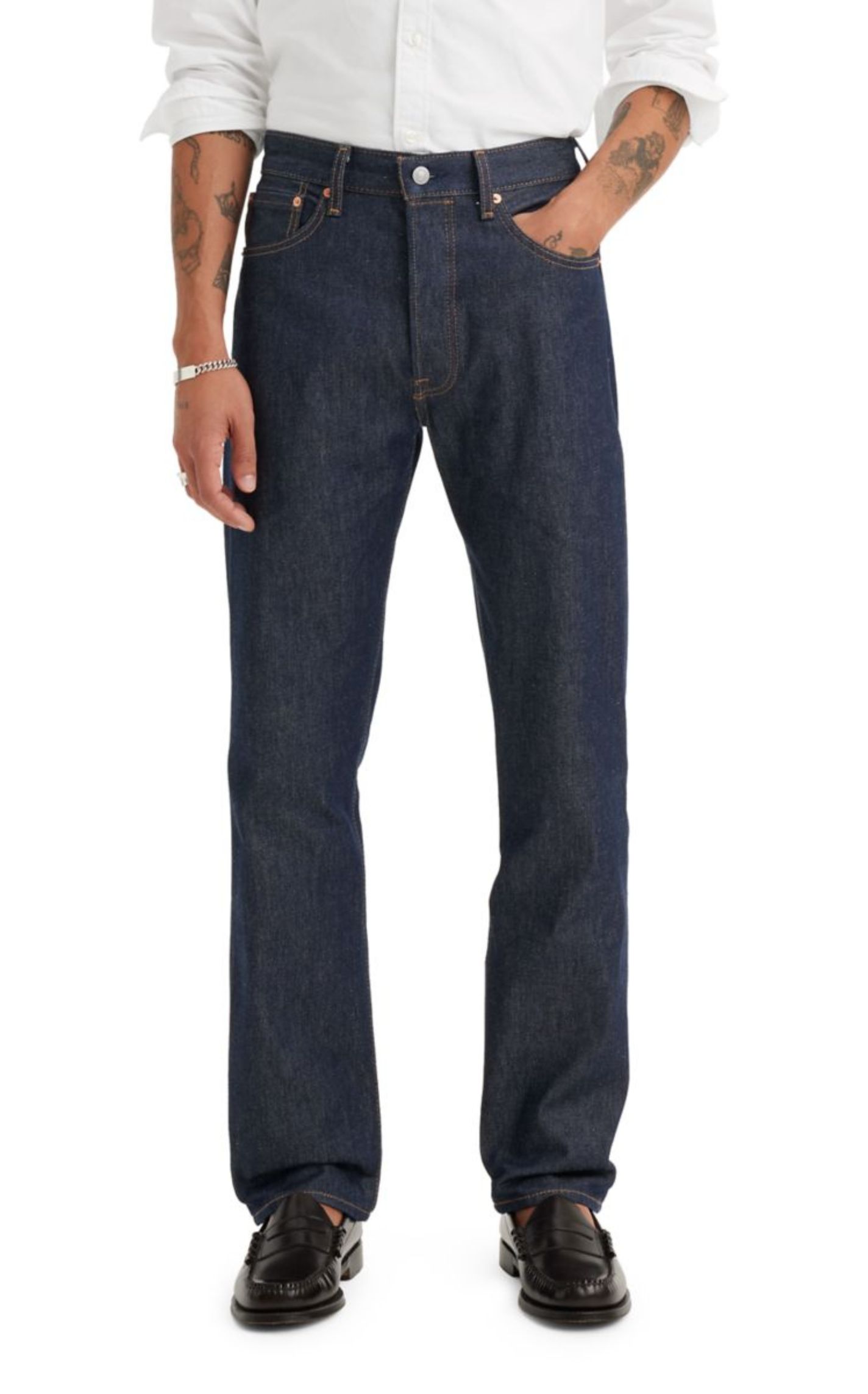 Levi's Men's 501 Original Shrink-to-Fit Dark Wash Jeans - Image 3