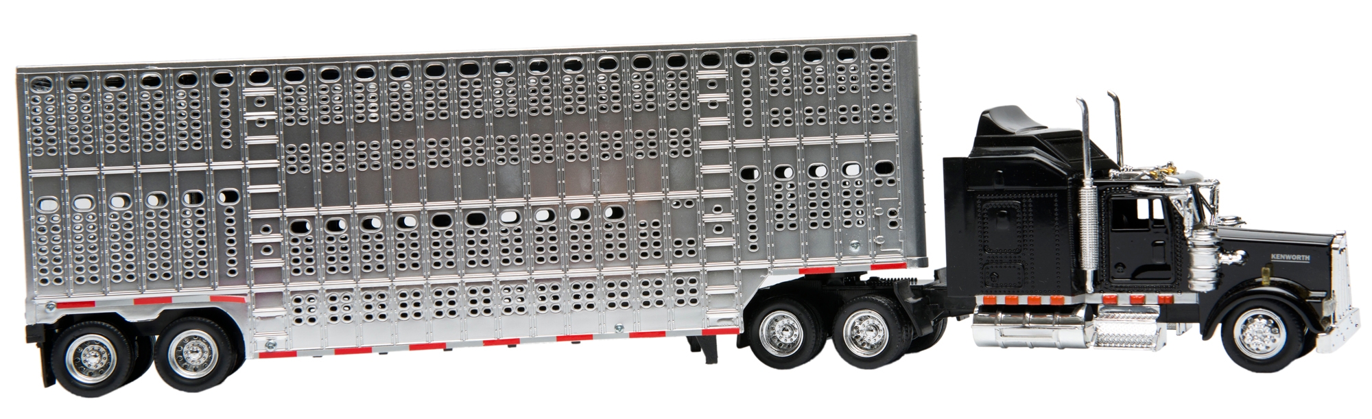 M&F Bigtime Rodeo Black Kenworth Bull Hauler Toy Set - Image 1