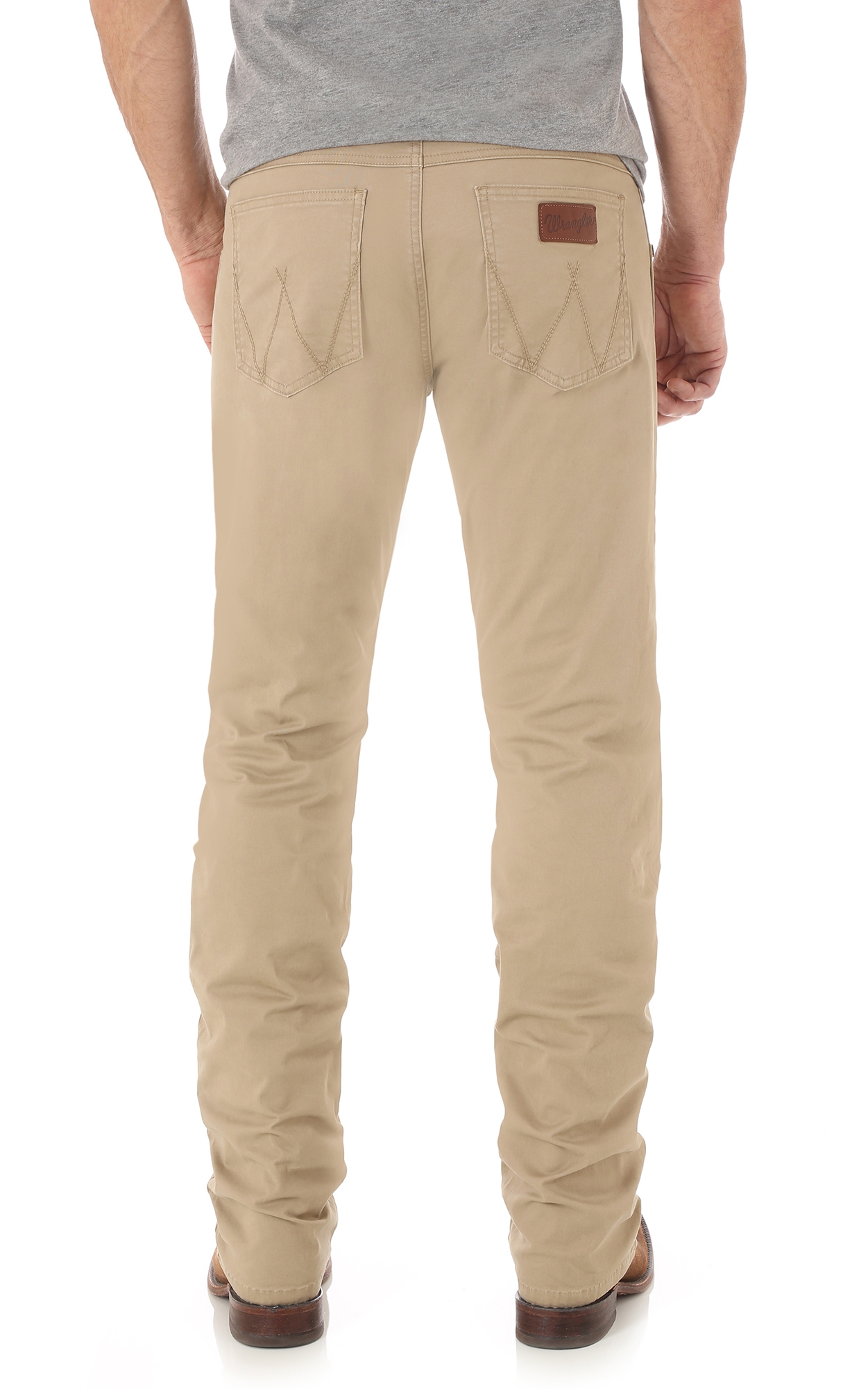Wrangler Retro Men's Khaki Slim Fit Straight Leg Jean - Image 1