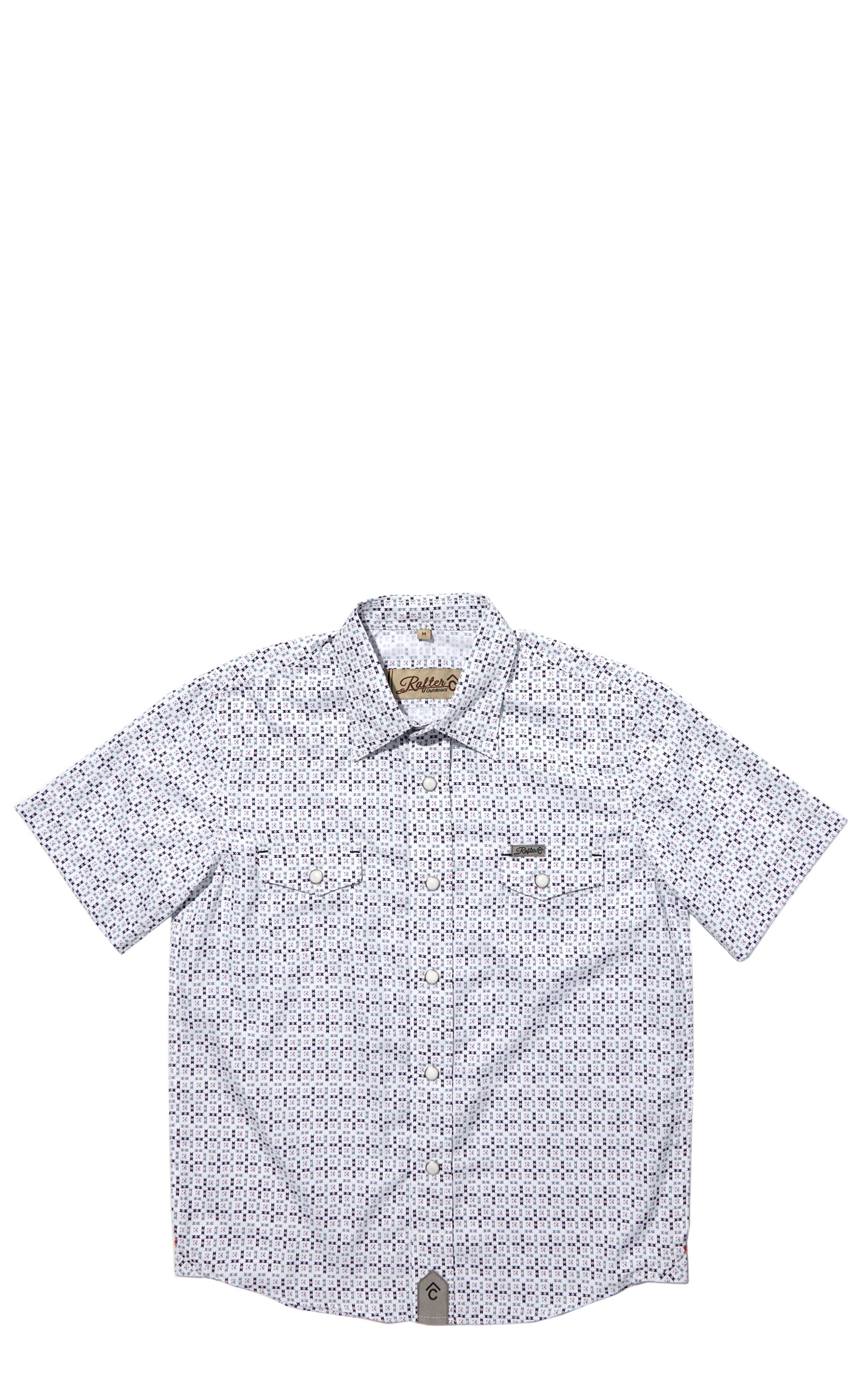 Rafter C Outdoors Boy's Navy & Gray Aztec Geo Shirt - Image 1