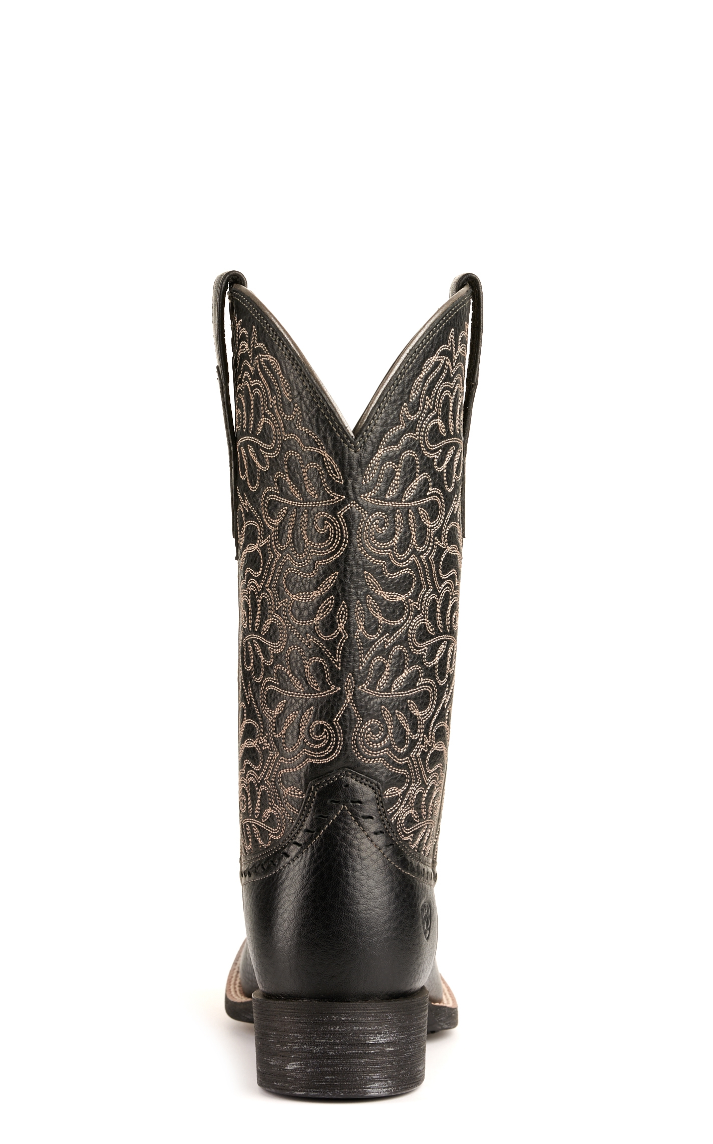 Ariat Women's Round Up Remuda Black Deertan Wide Square Toe Cowboy Boots - Image 1