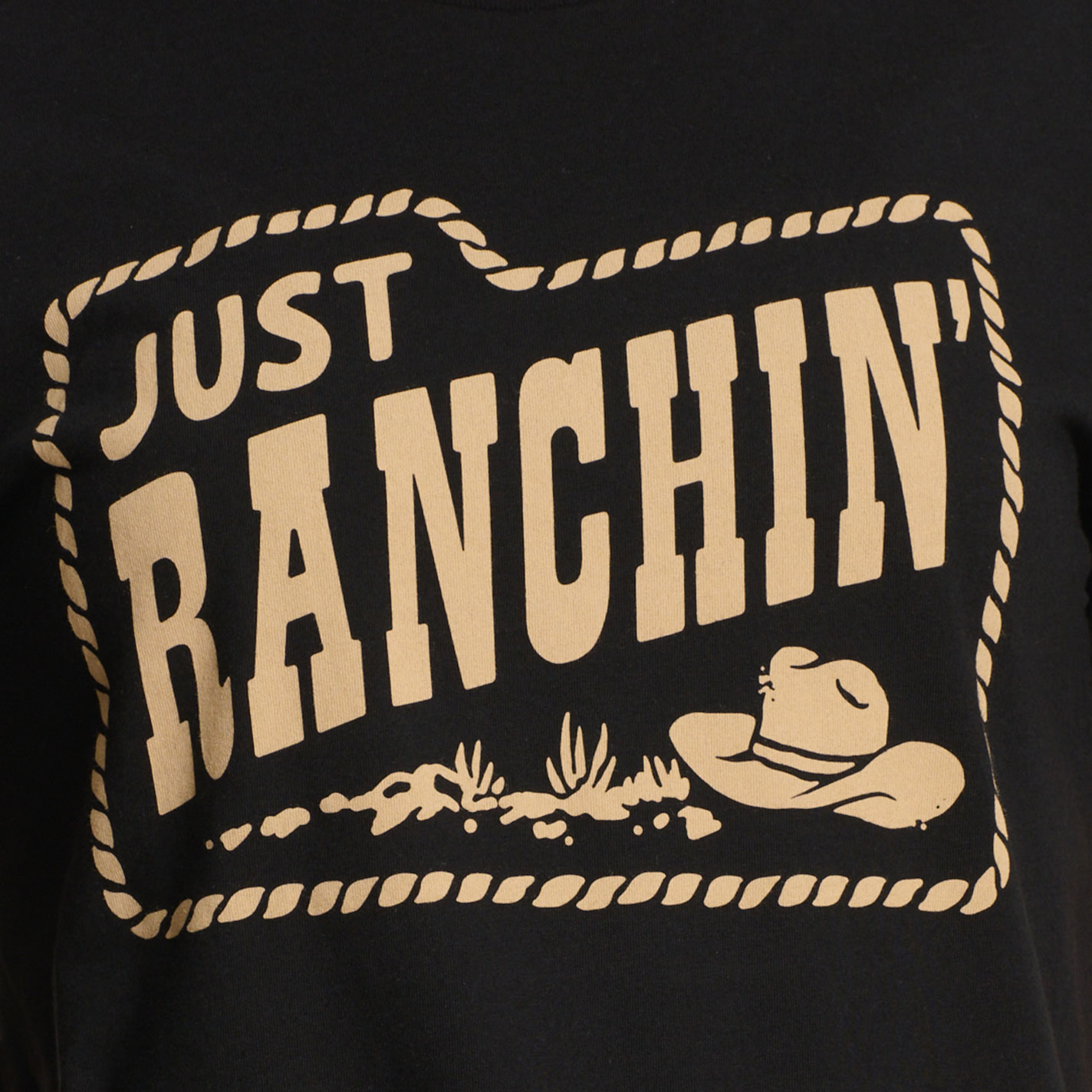 Rodeo Time Dale Brisby Women's Black Just Ranchin' T-Shirt - Image 1