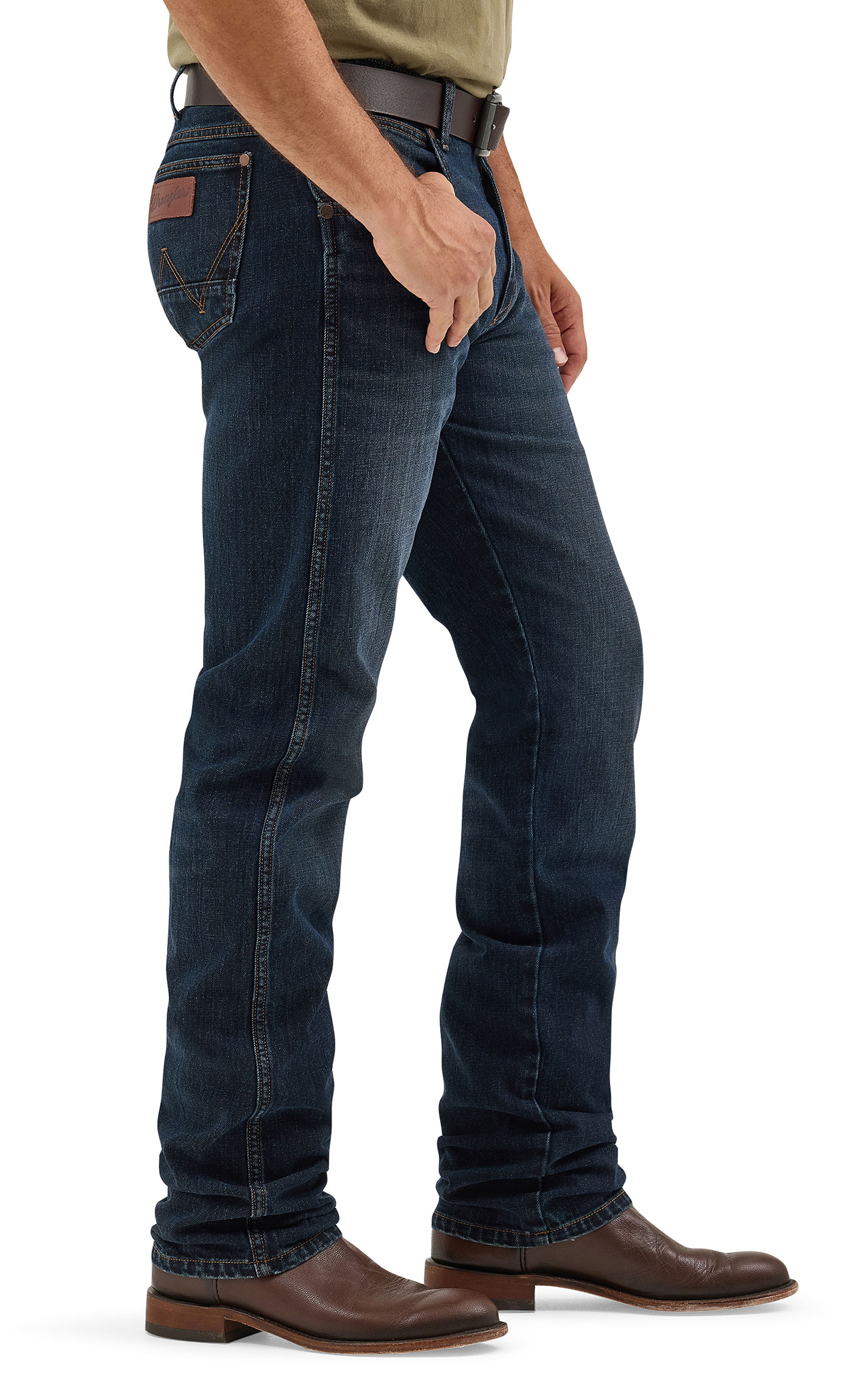 Wrangler's Retro Men's Tilden Dark Wash Slim Fit Straight Leg Jeans - Image 1