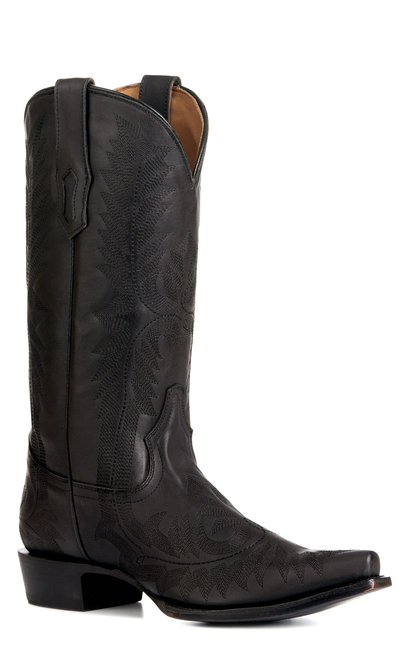 Corral Men's Brown Fancy Stitch Snip Toe Cowboy Boots - Image 1