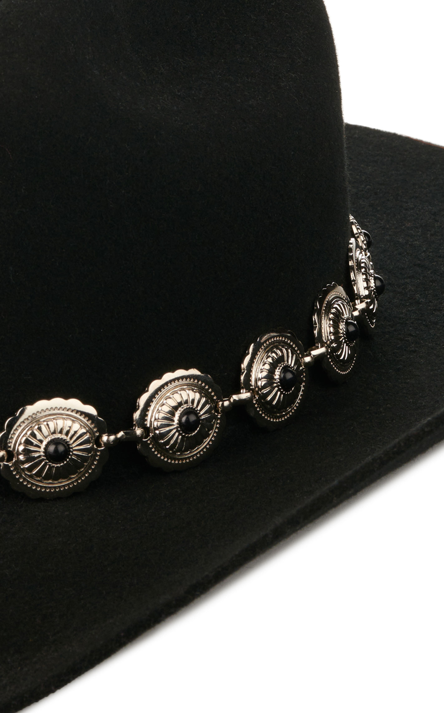 3D Belt Co. Silver with Black Stones Concho Hat Band - Image 1