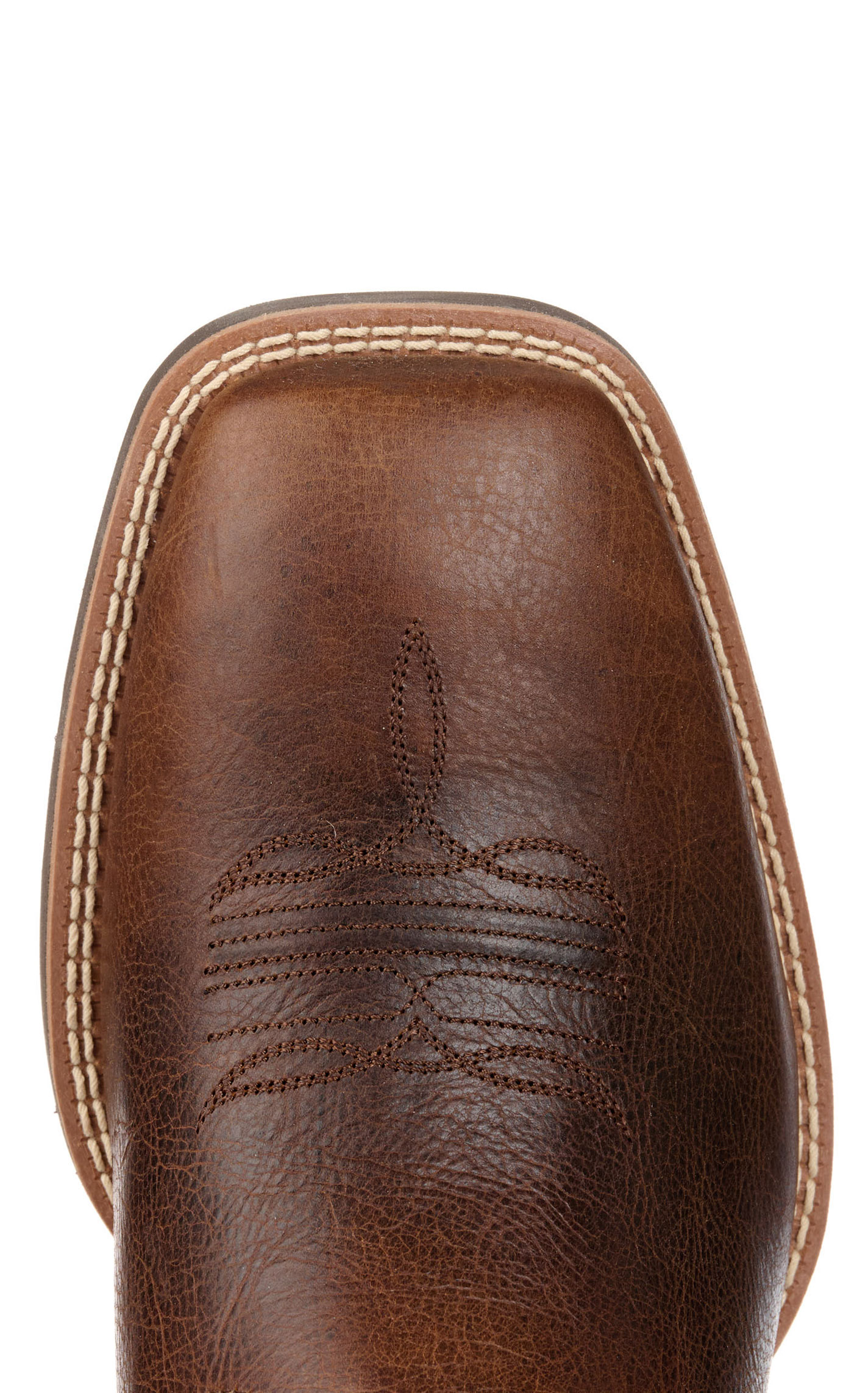 Ariat Men's Sport Knockout Dark Whiskey Brown and Sheriff Blue Wide Square Toe Cowboy Boot - Image 1