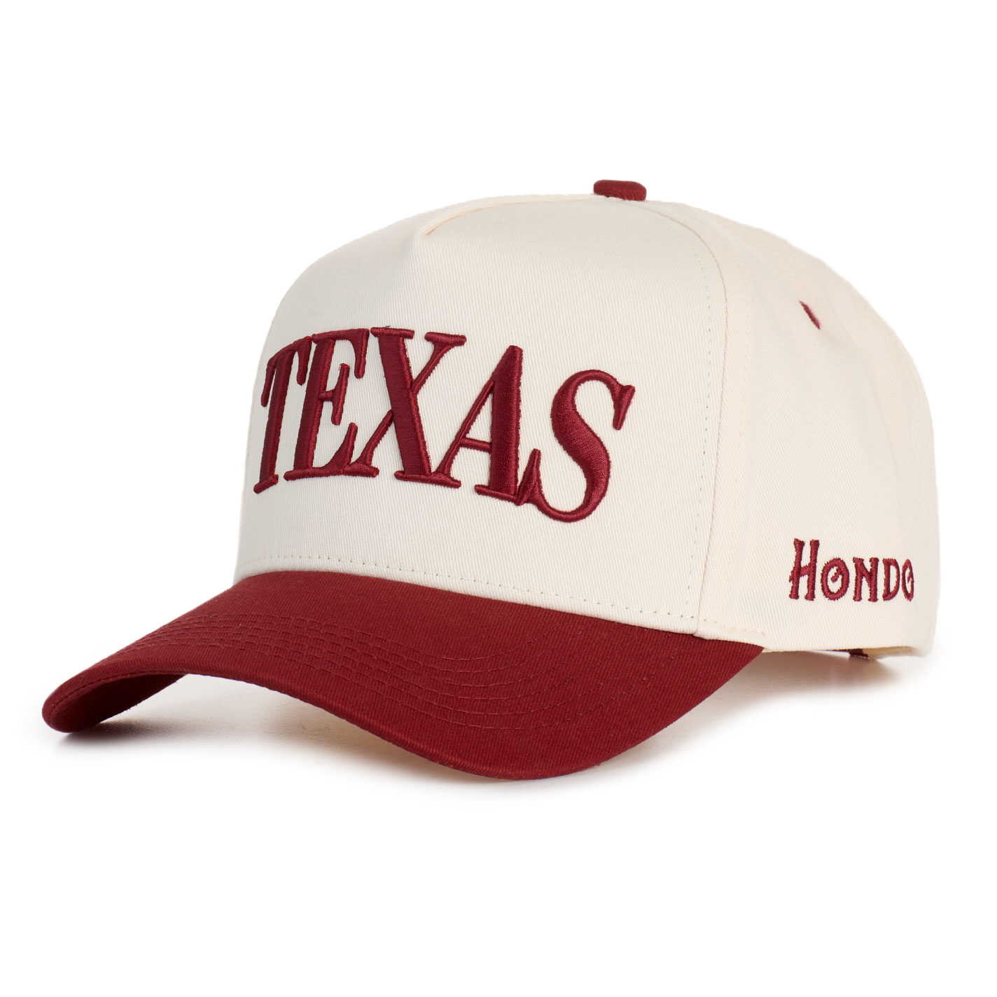 Hondo Hat Co. Cream & Maroon Texas Curved Bill Cap - Image 1
