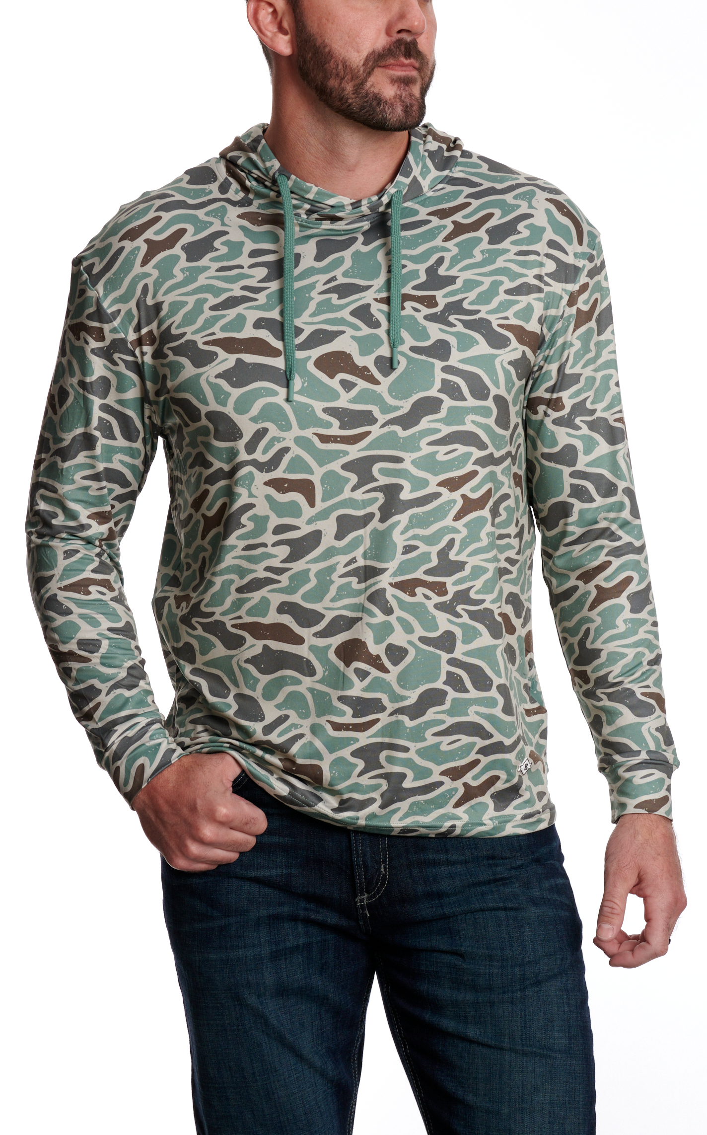 BURLEBO Men's Retro Duck Camo Performance Hoodie - Image 1
