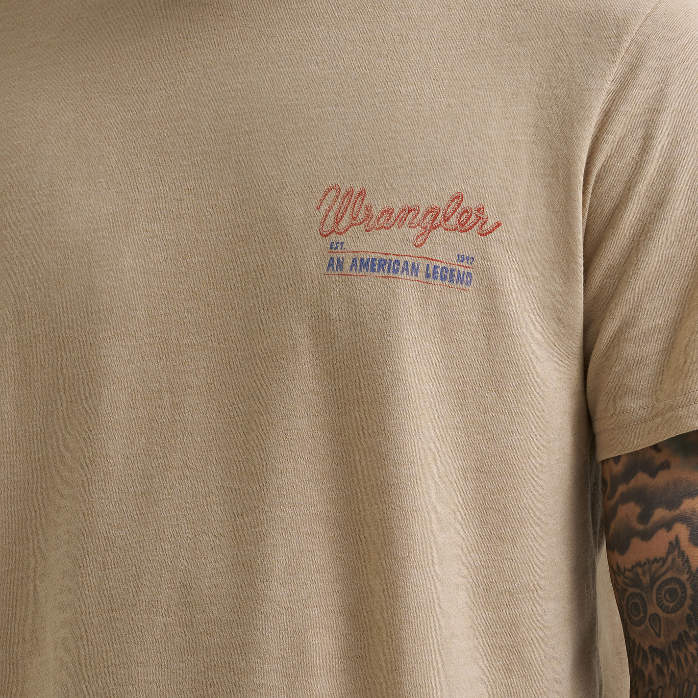 Wrangler Men's Natural Bronc Rider Graphic T-Shirt - Image 1