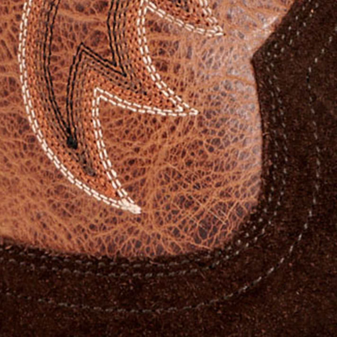 Cavender’s Women’s Leather Dark Brown Roughout and Moka Wide Square Toe Cowboy Boots  - Image 1