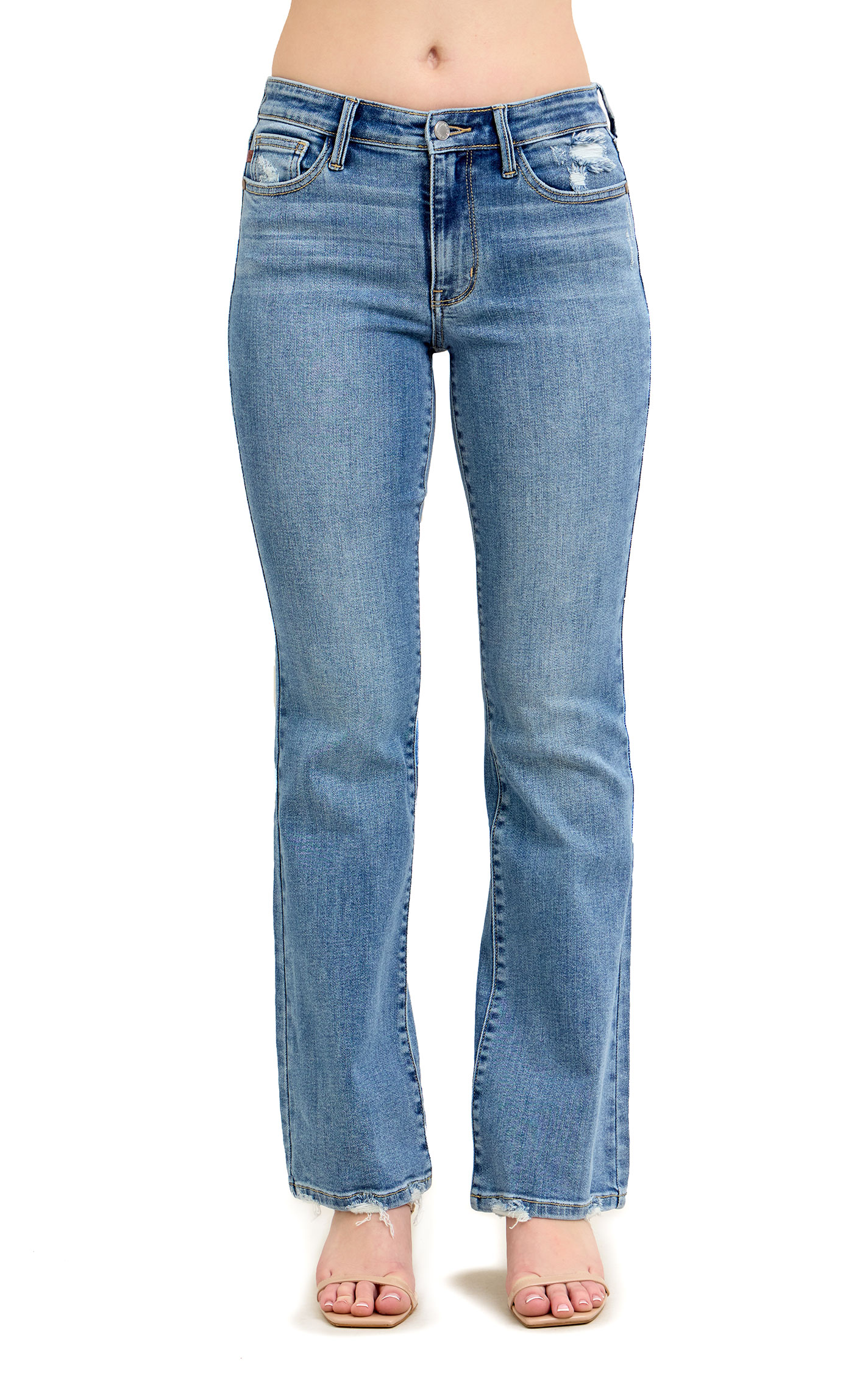 Judy Blue Women's Vintage Wash Mid Rise Bootcut Jeans - Image 1