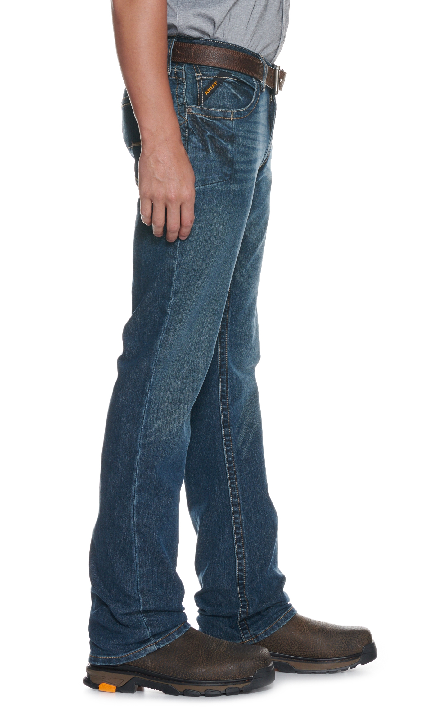 Ariat Men's Rebar M5 DuraStretch Edge Medium Wash Stackable Straight Leg Work Jean - Image 1