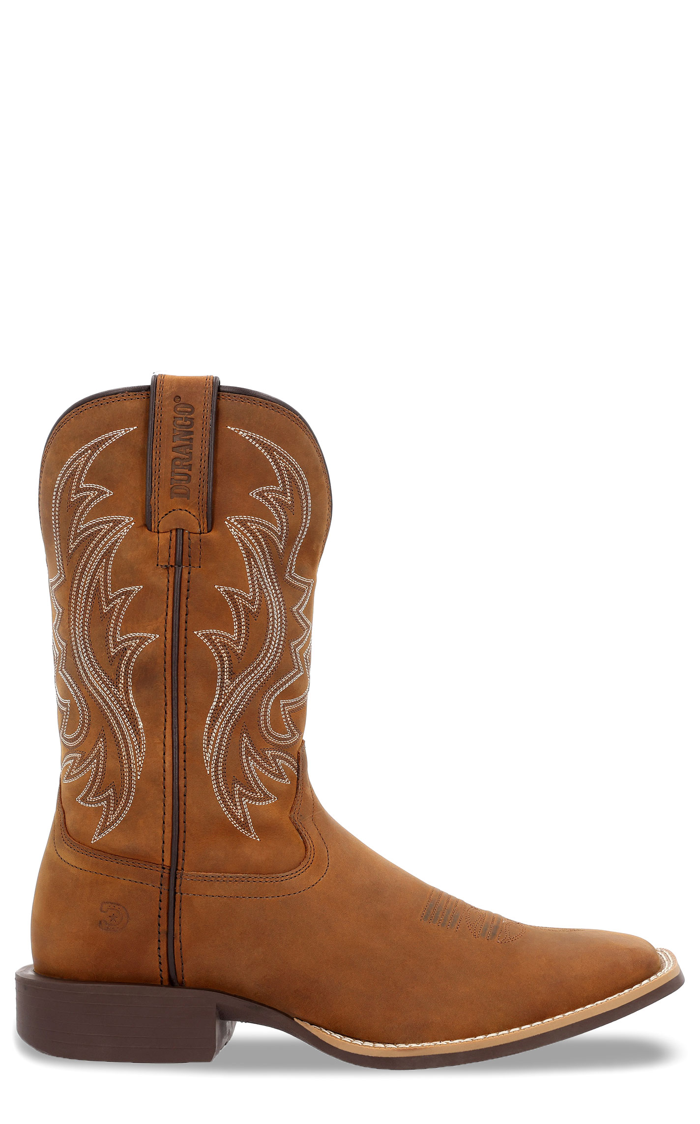 Durango Men's Shyloh Saddie Brown Wide Square Toe Cowboy Boots - Image 1
