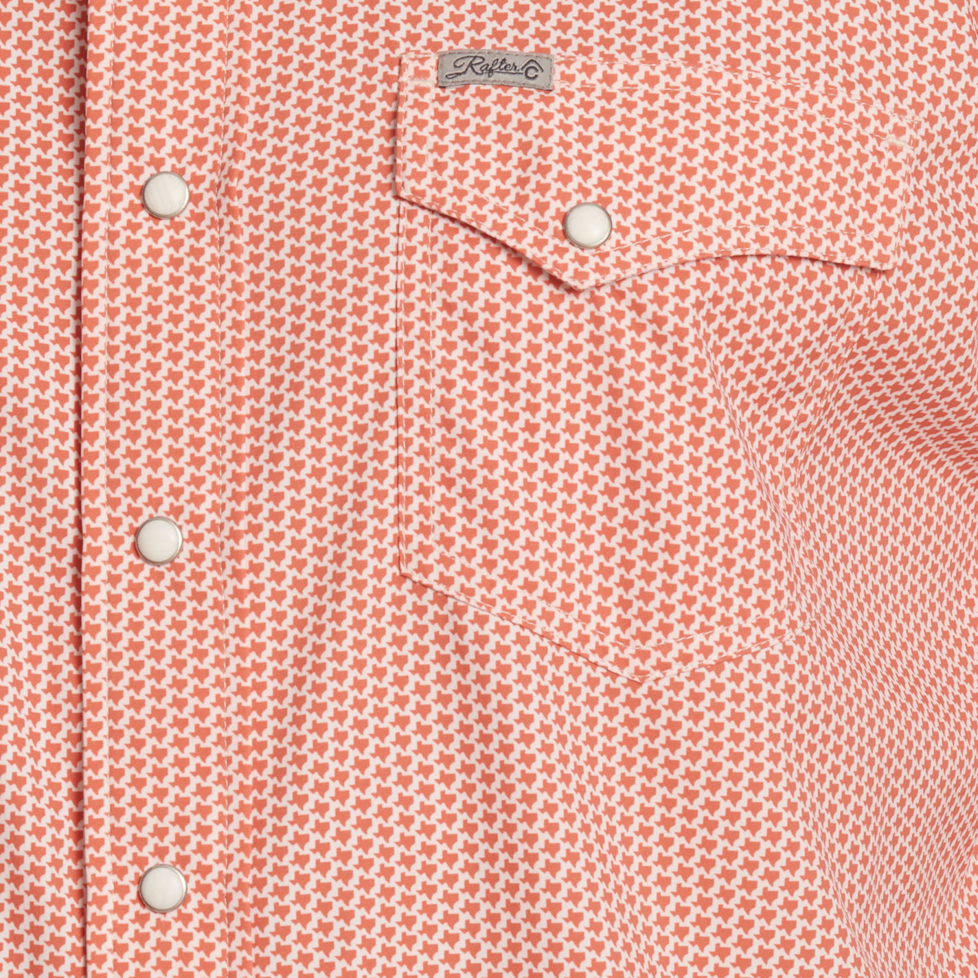 Rafter C Men's Orange Texas Print Western Shirt - Image 1