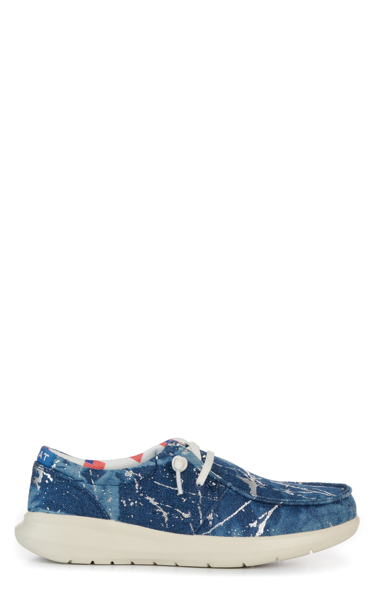 Ariat Women's Hilo Silver Splatter Denim Moc Toe Casual Shoes - Image 1