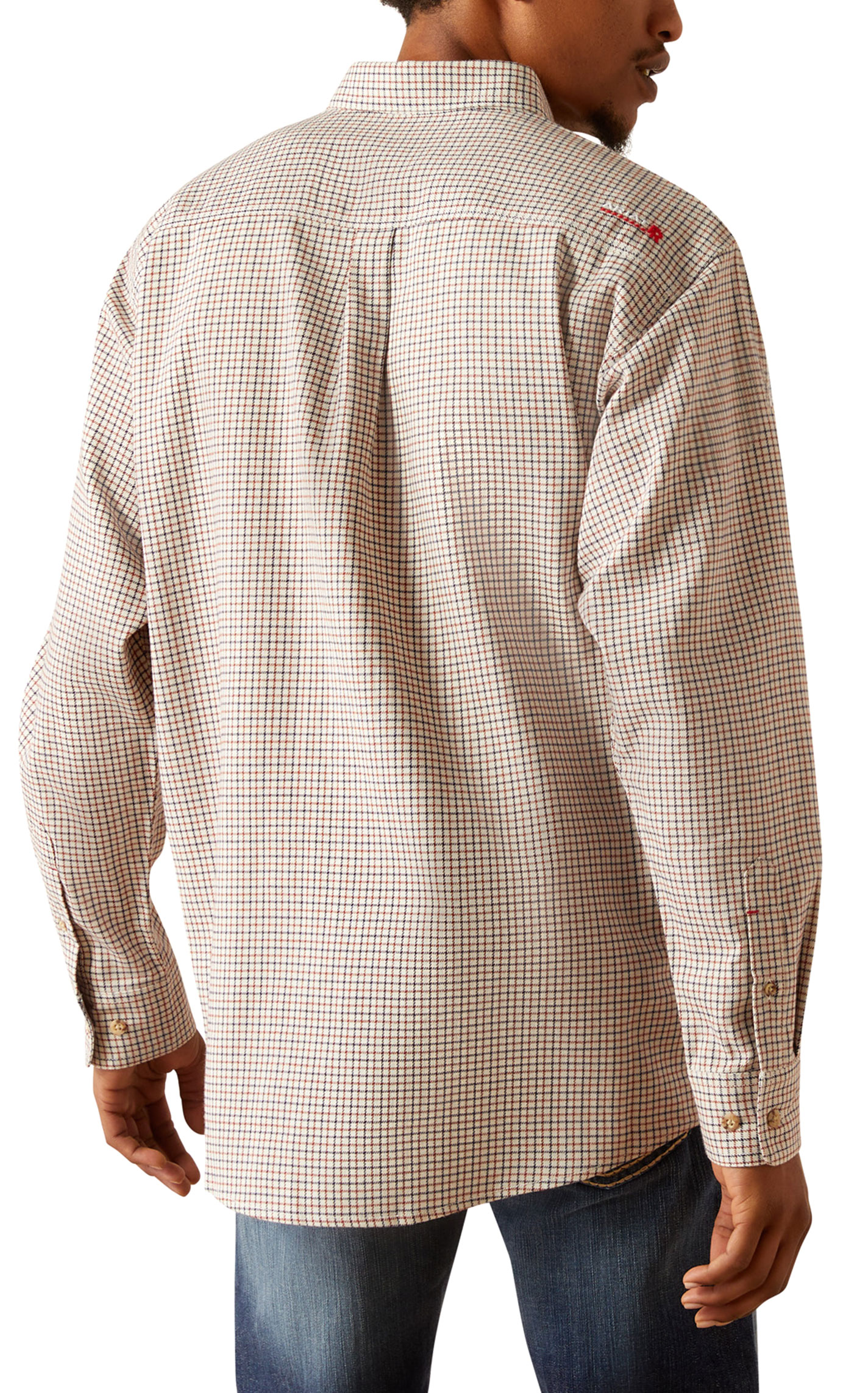 Ariat Men's Gasket Black & Wood Plaid FR Work Shirt - Image 1