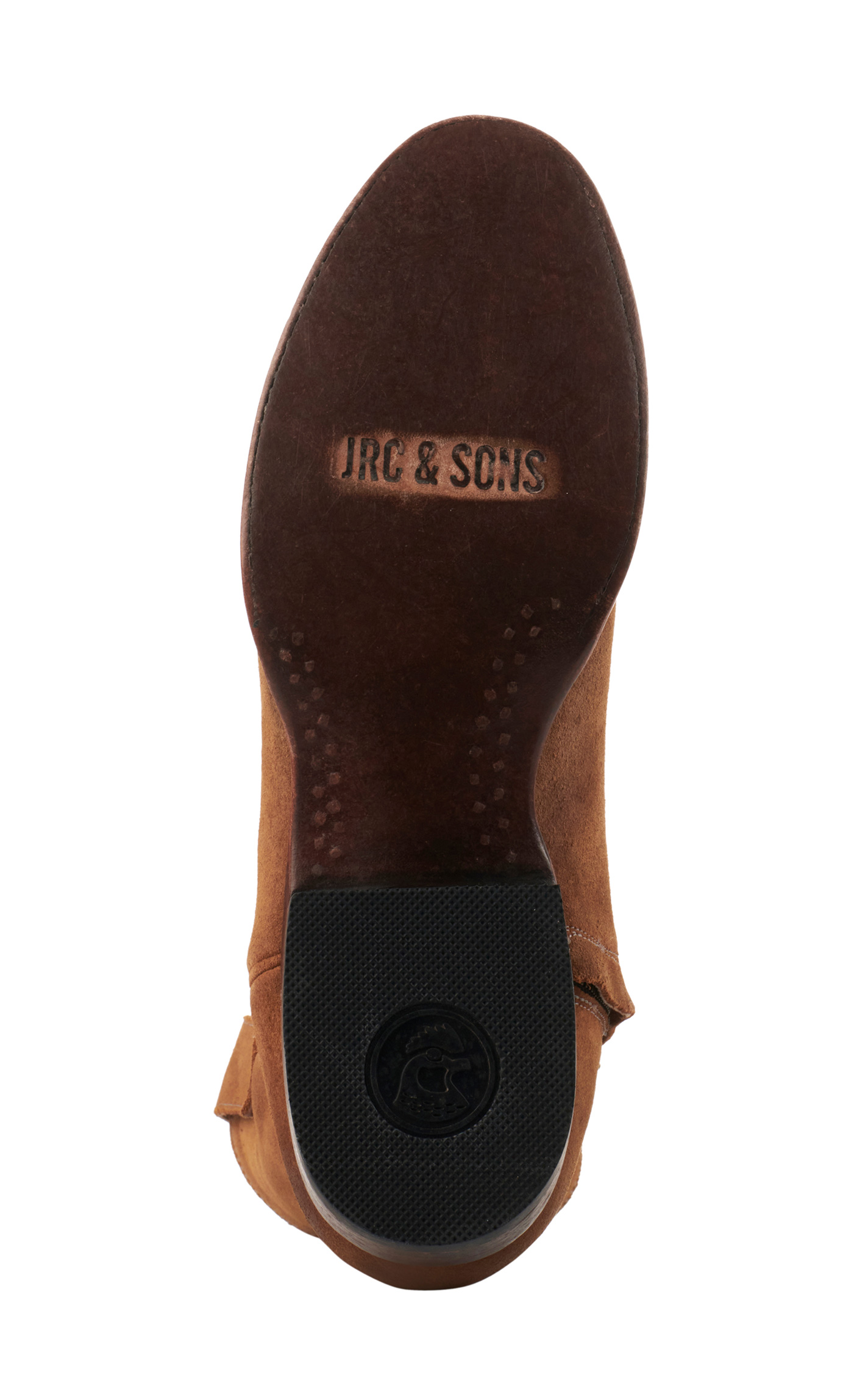JRC & Sons Men's Winston Water Resistant Suede Leather Roper Toe Zip Cowboy Boot in Tan - Image 1