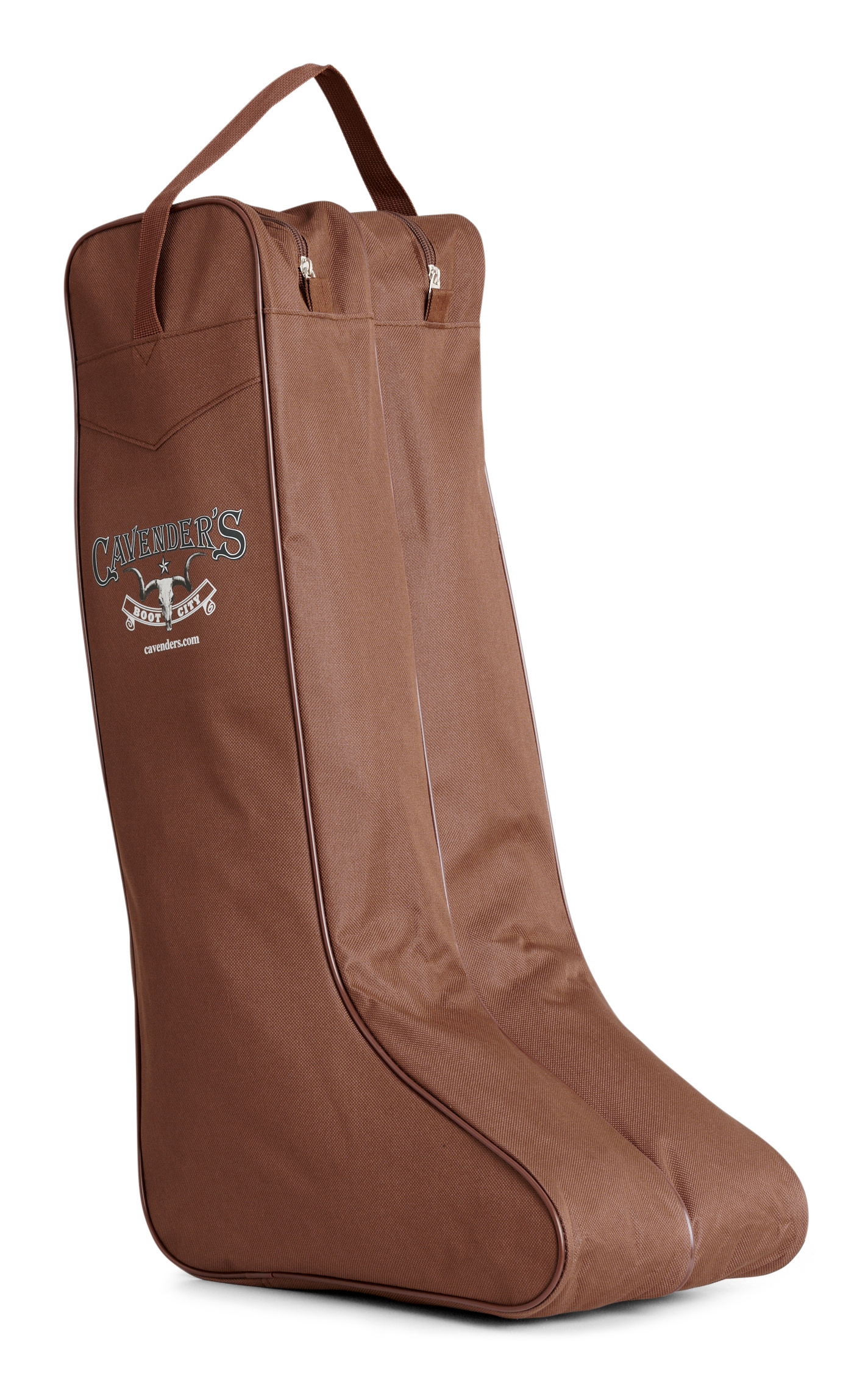 Cavender's Women's Brown Tall Cavender's Logo Boot Bag - Image 1
